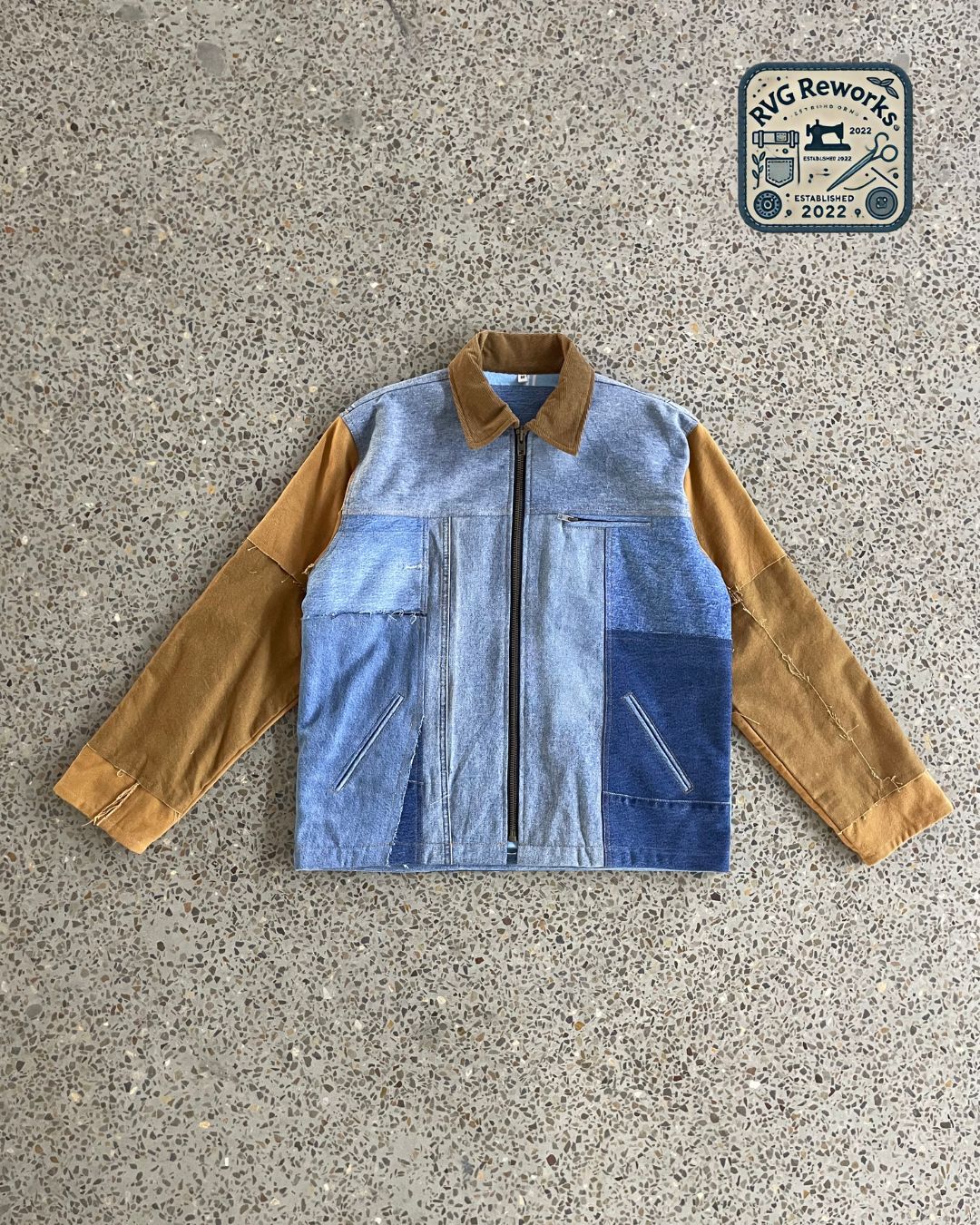 Upcycled Denim and Canvas Jacket