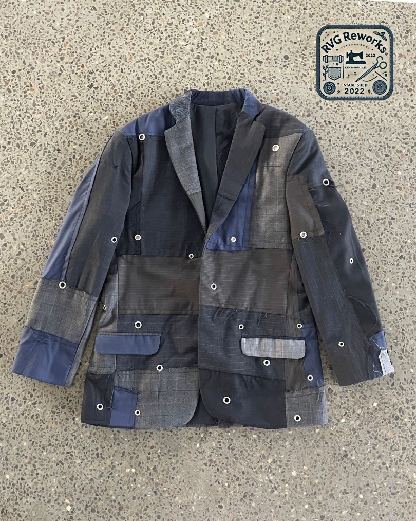 Upcycled Eyelet Blazer
