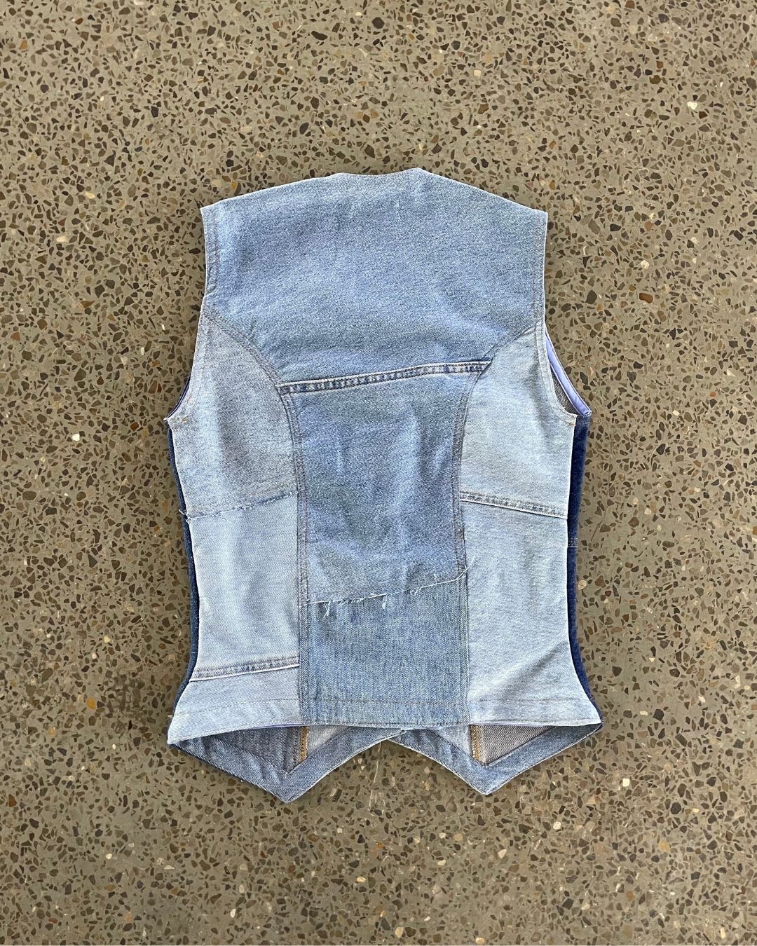 Upcycled Denim Panelled Vest