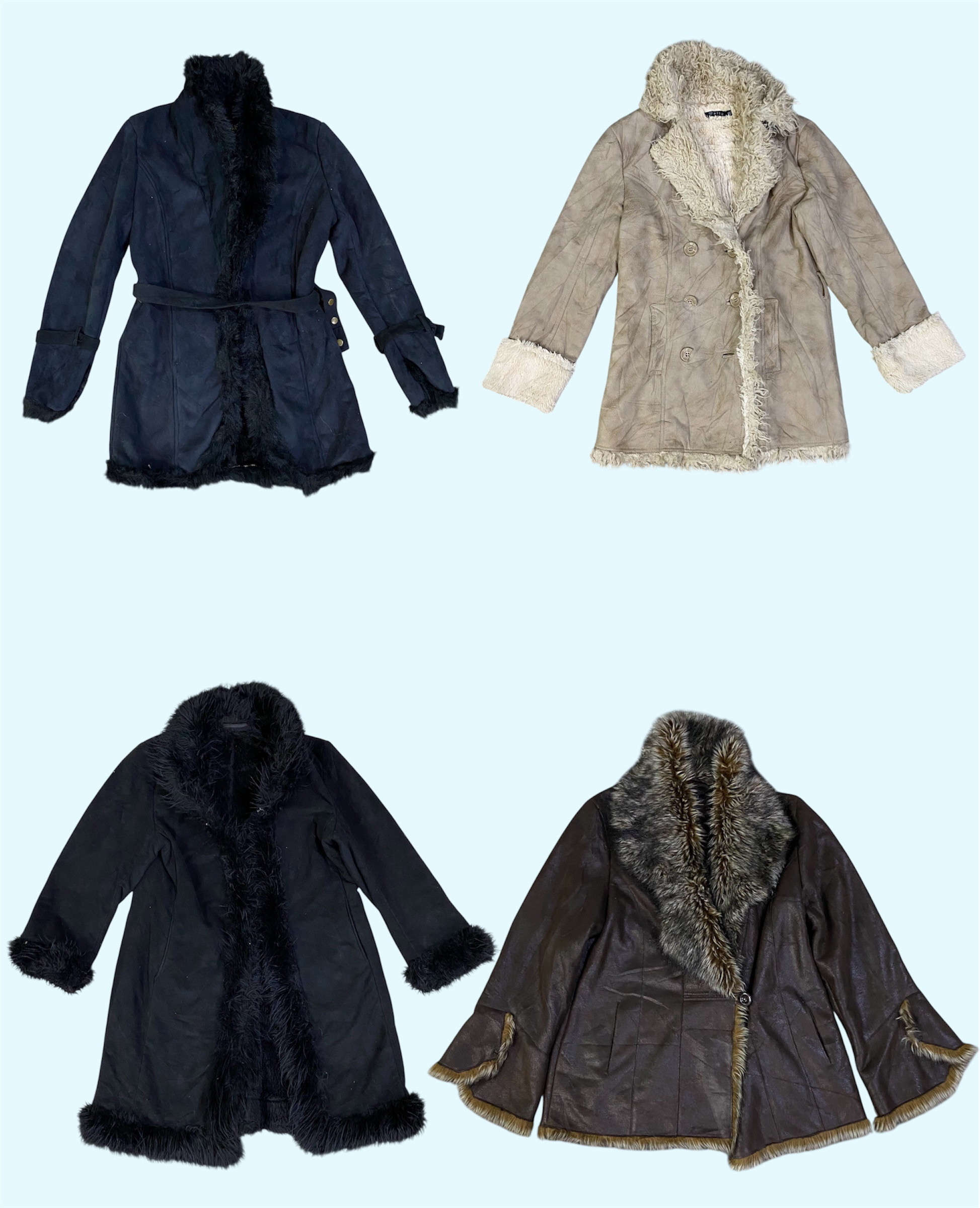 Vintage Faux Fur Trim Coats(TS:1204)