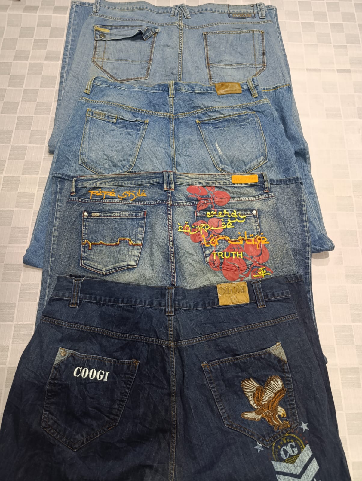 R163 Calças Jeans Baggy Oversized HipHop Masculinas