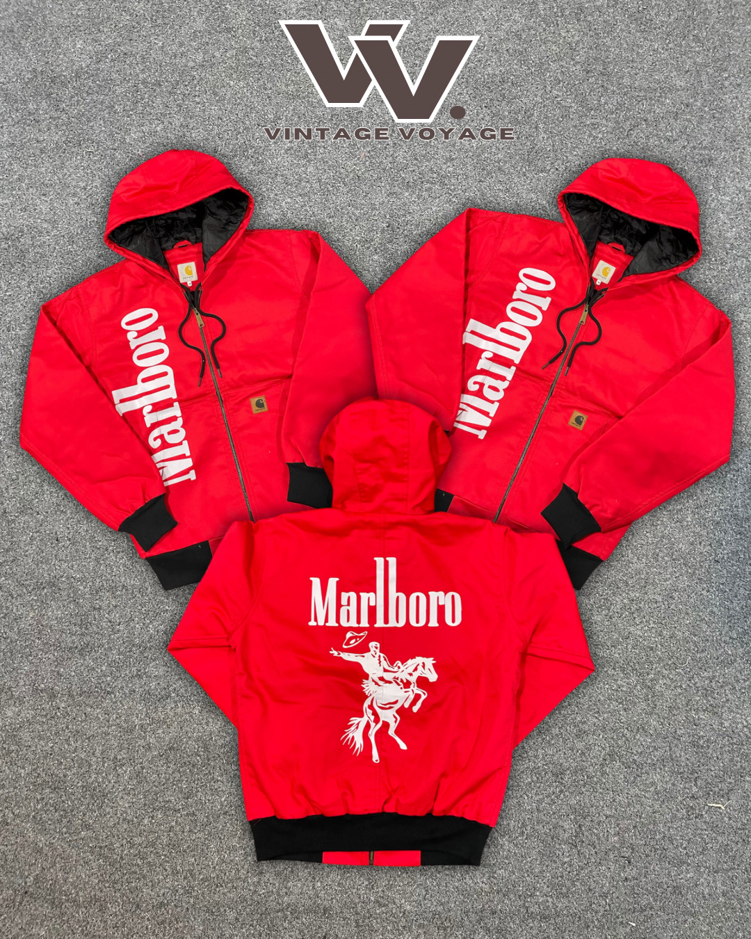 Jaquetas ativas vermelhas malboro reworked da Carhartt #231025