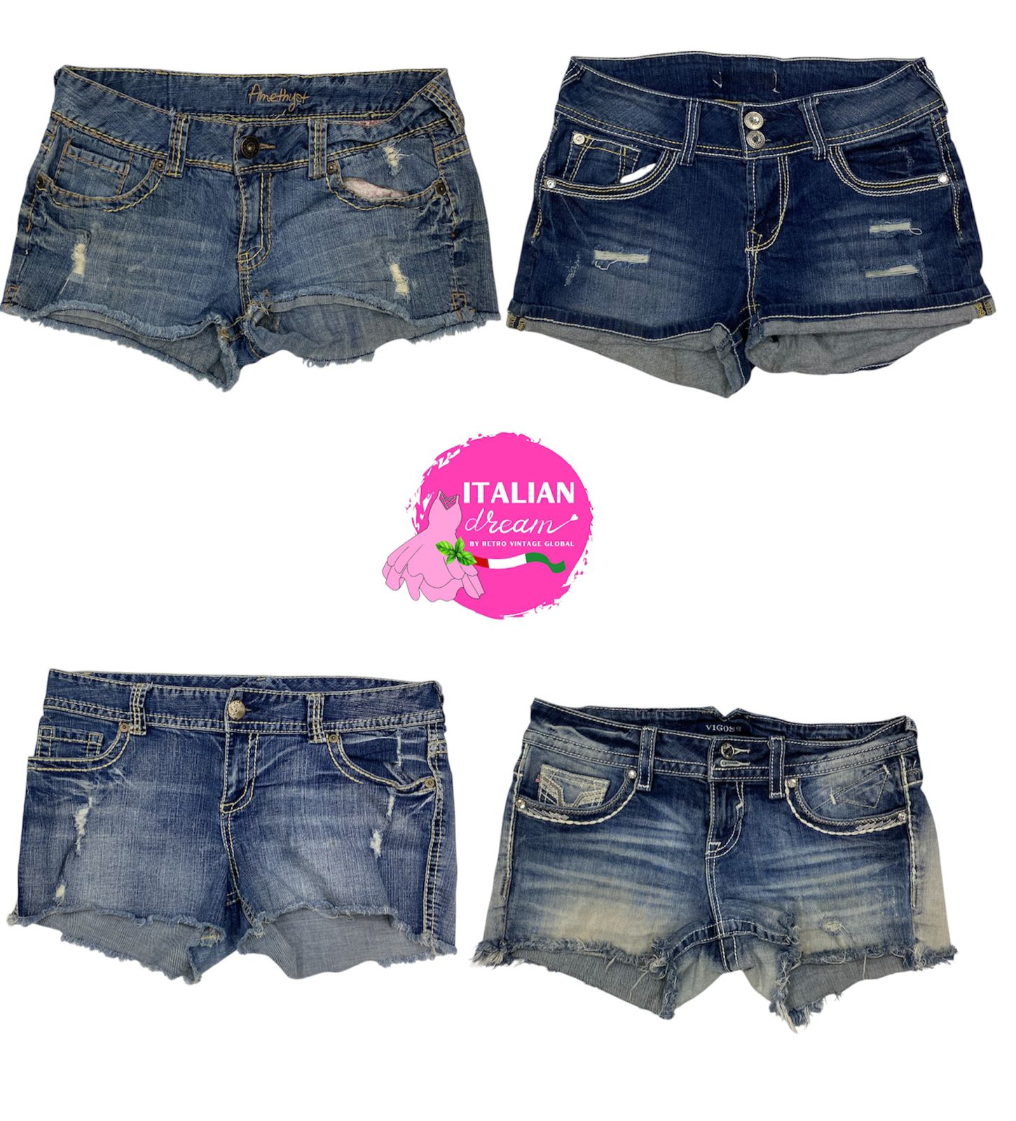 Y2k unique embellished sexy shorts