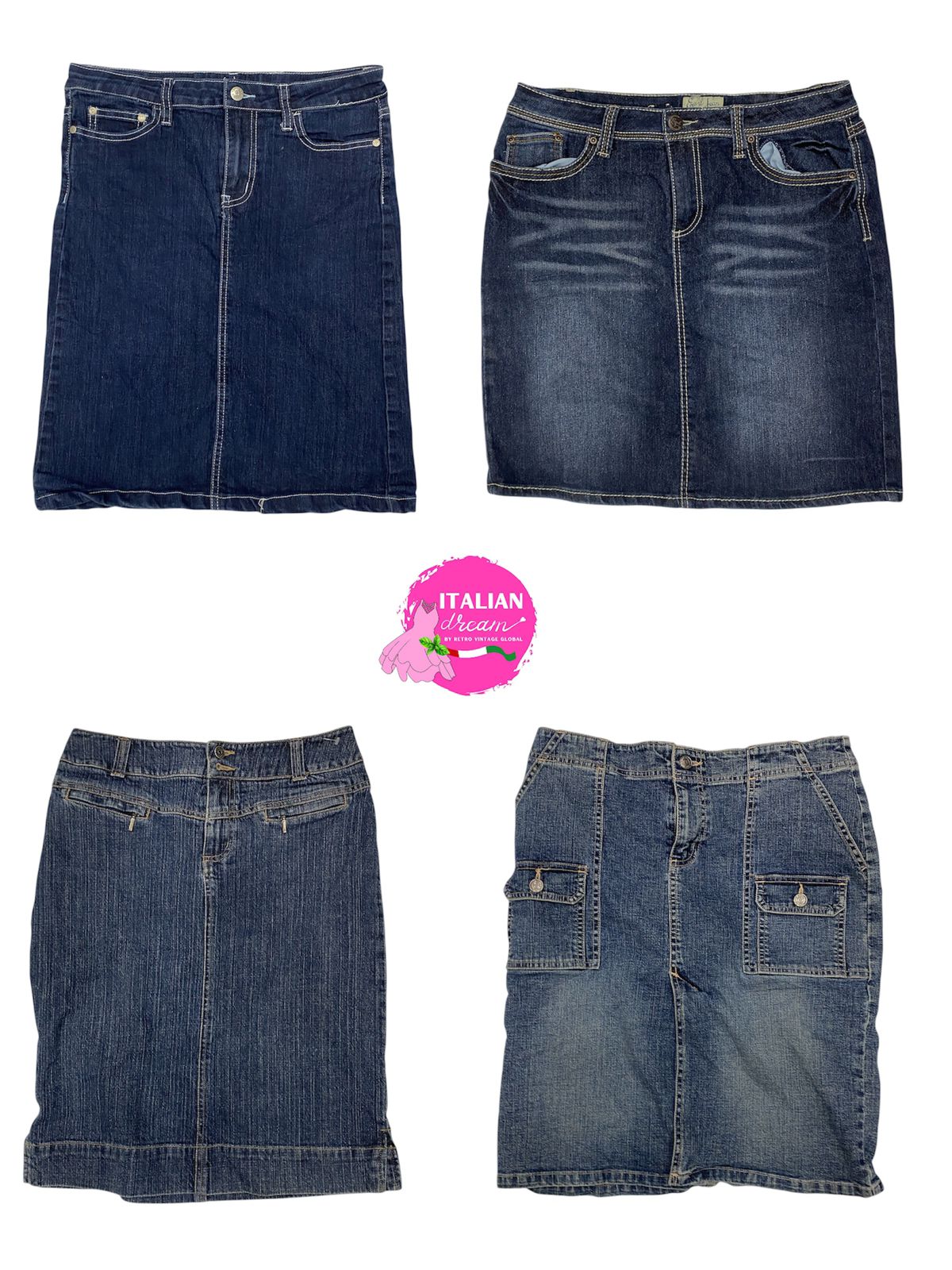 Y2k signature denim midi skirts
