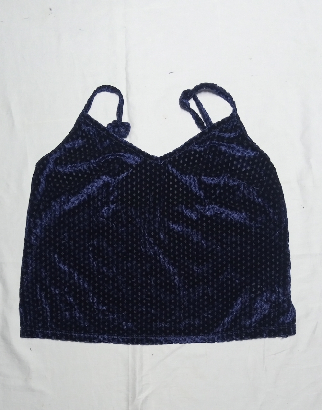 SK#71, Royal Blue Velvet Lace Strappy Top