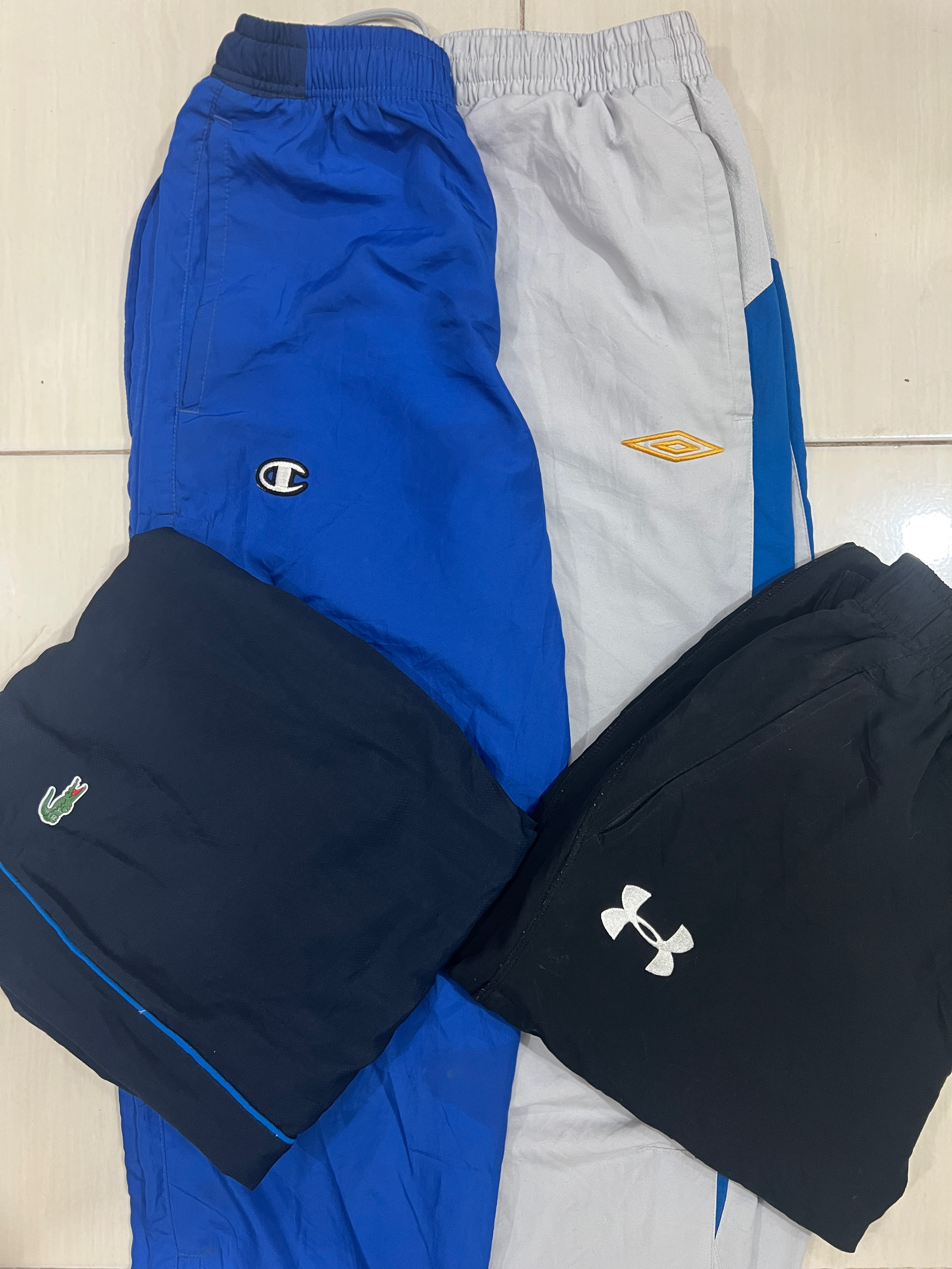 mixed branded track pants