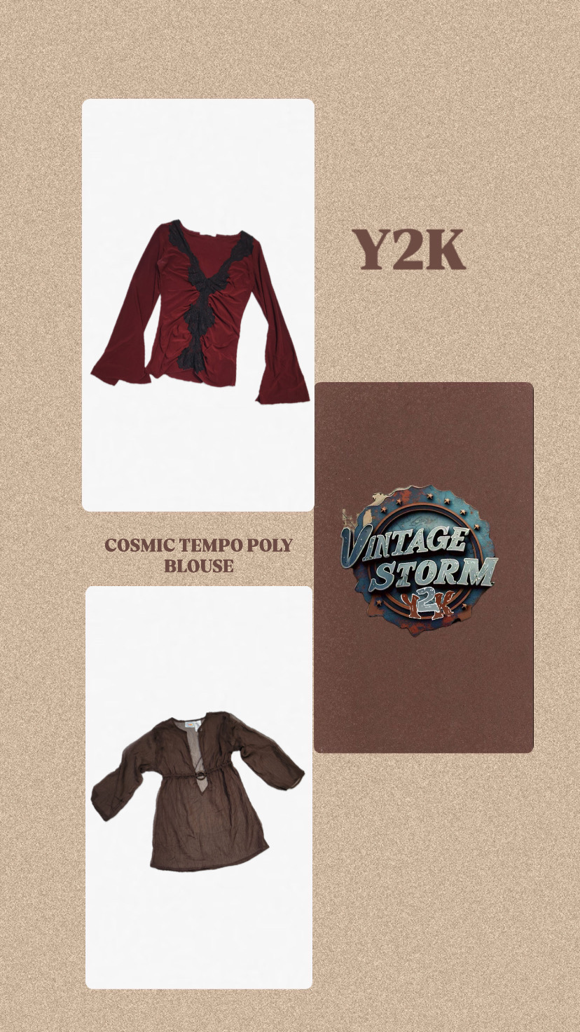 Y2k Cosmic Tempo Poly Blouse