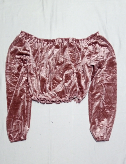 SK#78,  Velvet Crop Long Sleeve