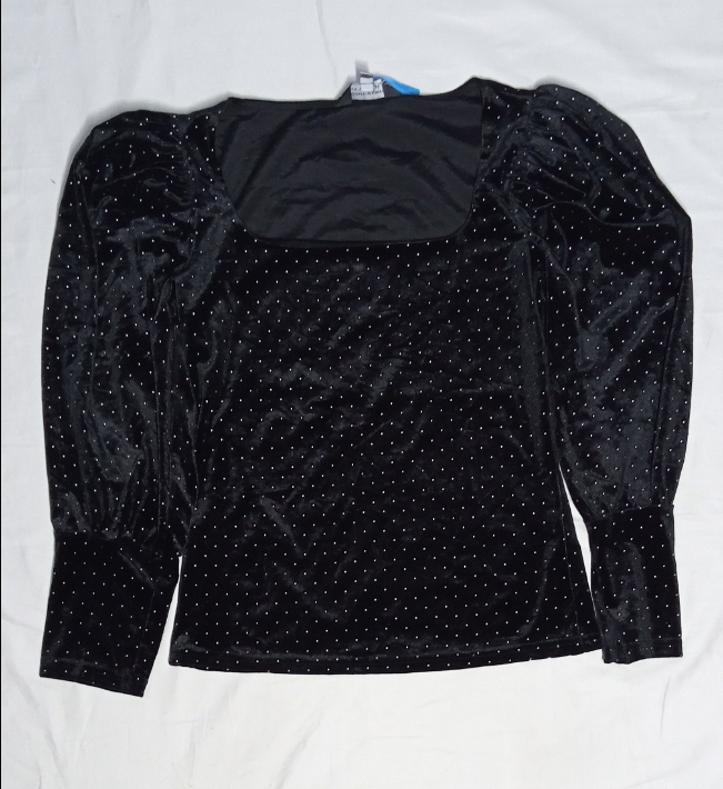 SK#79, Velvet Crop Tee Crop Top Long Sleeve