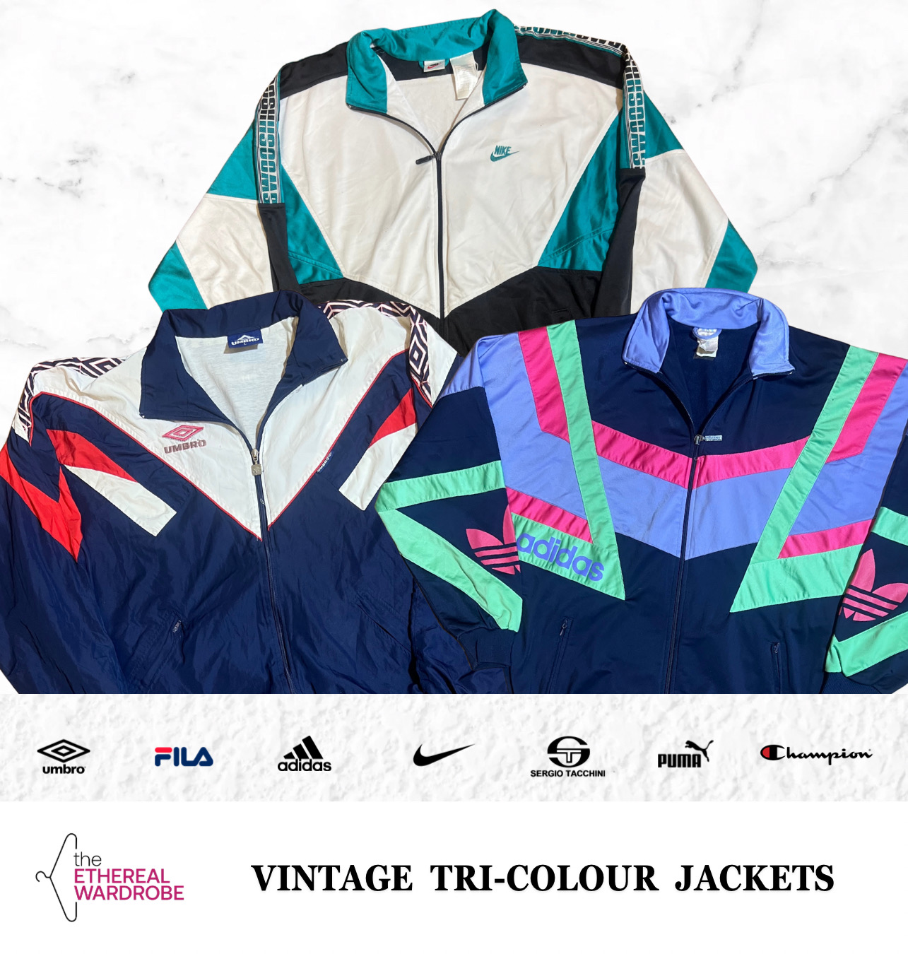 ブランドのヴィンテージトライカラージャケット（ナイキ、アディダスなどのブランドを含む）