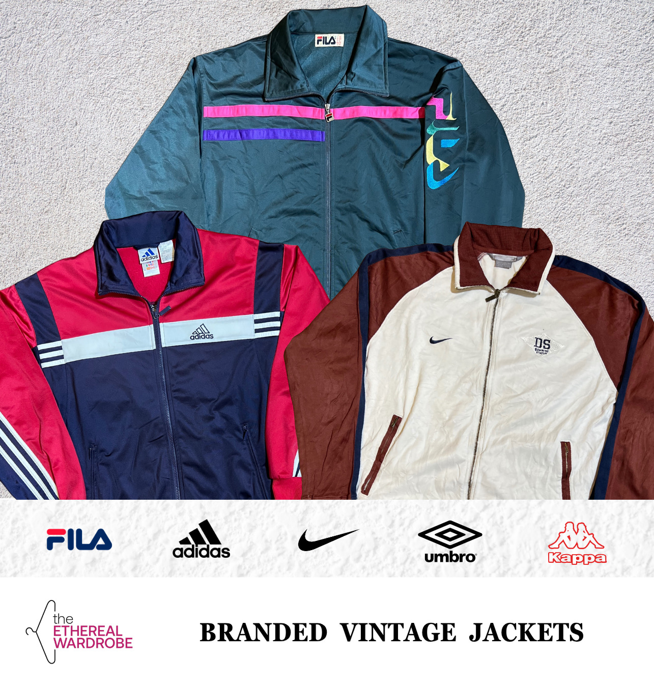 ビンテージ ブランド ジャケット Nike、Adidas、Umbro および他のブランド