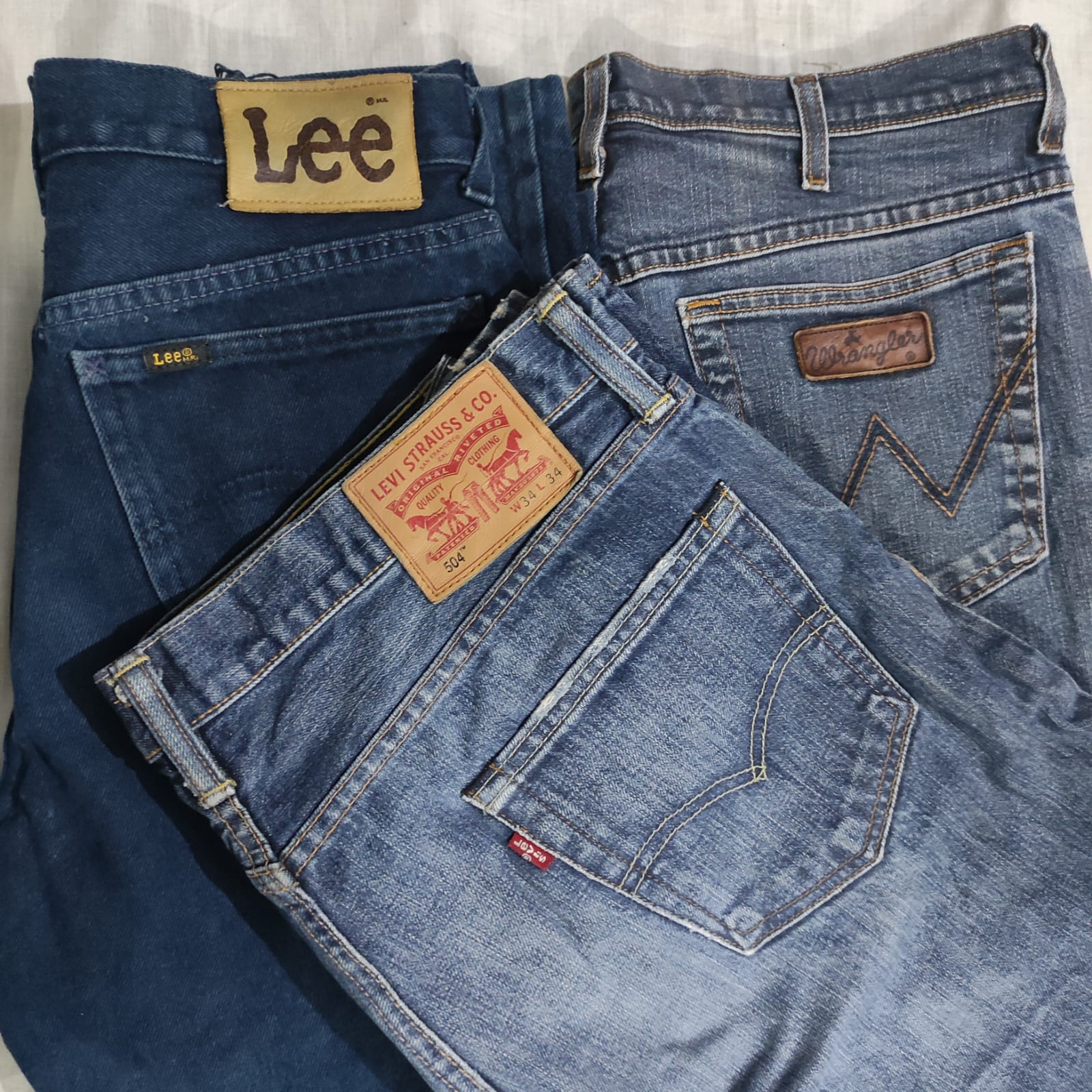 jeans Lee, Wrangler y Levi's