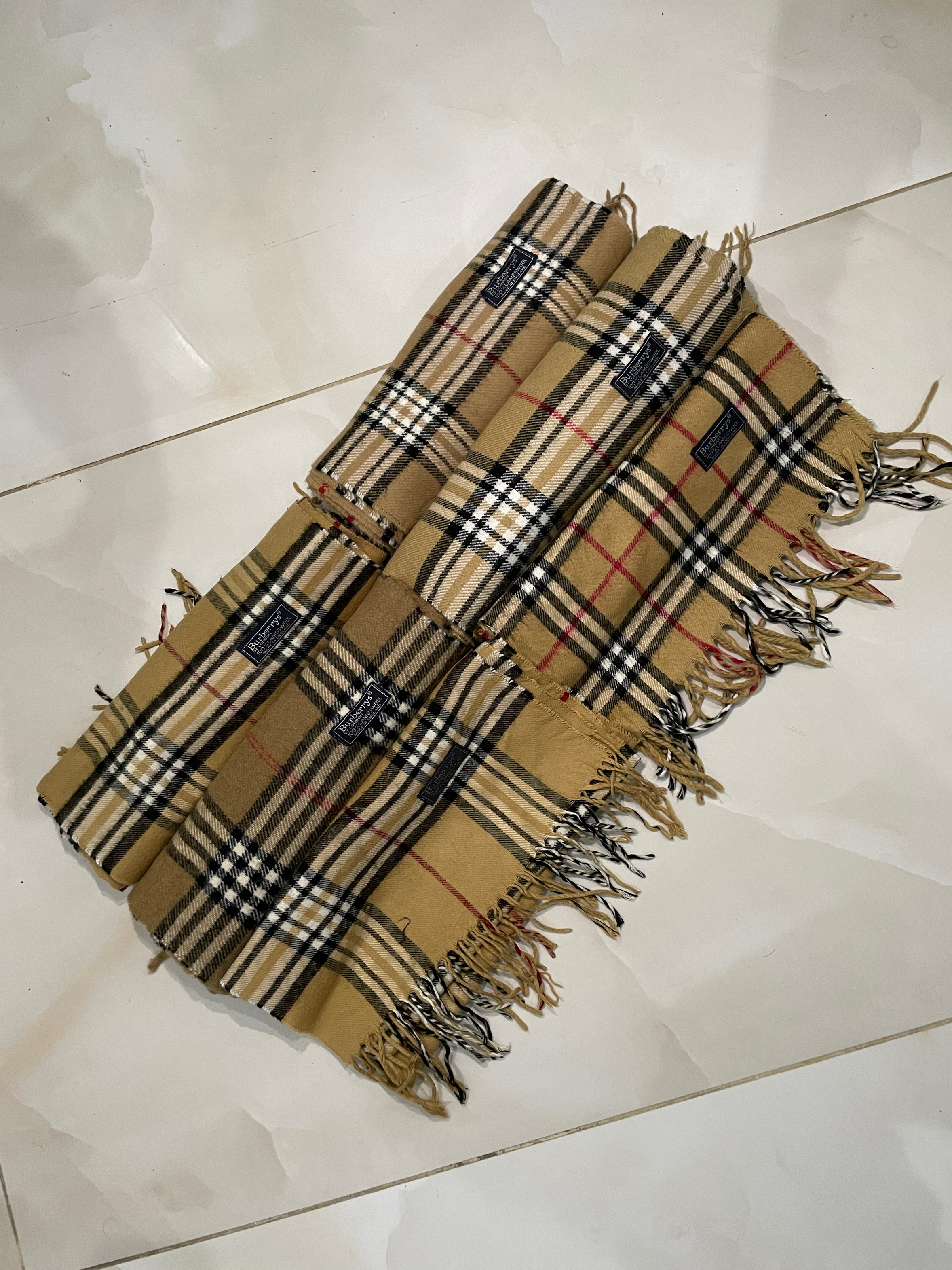 Signature Beige Vintage Scarves (Burberry Collection) #271025