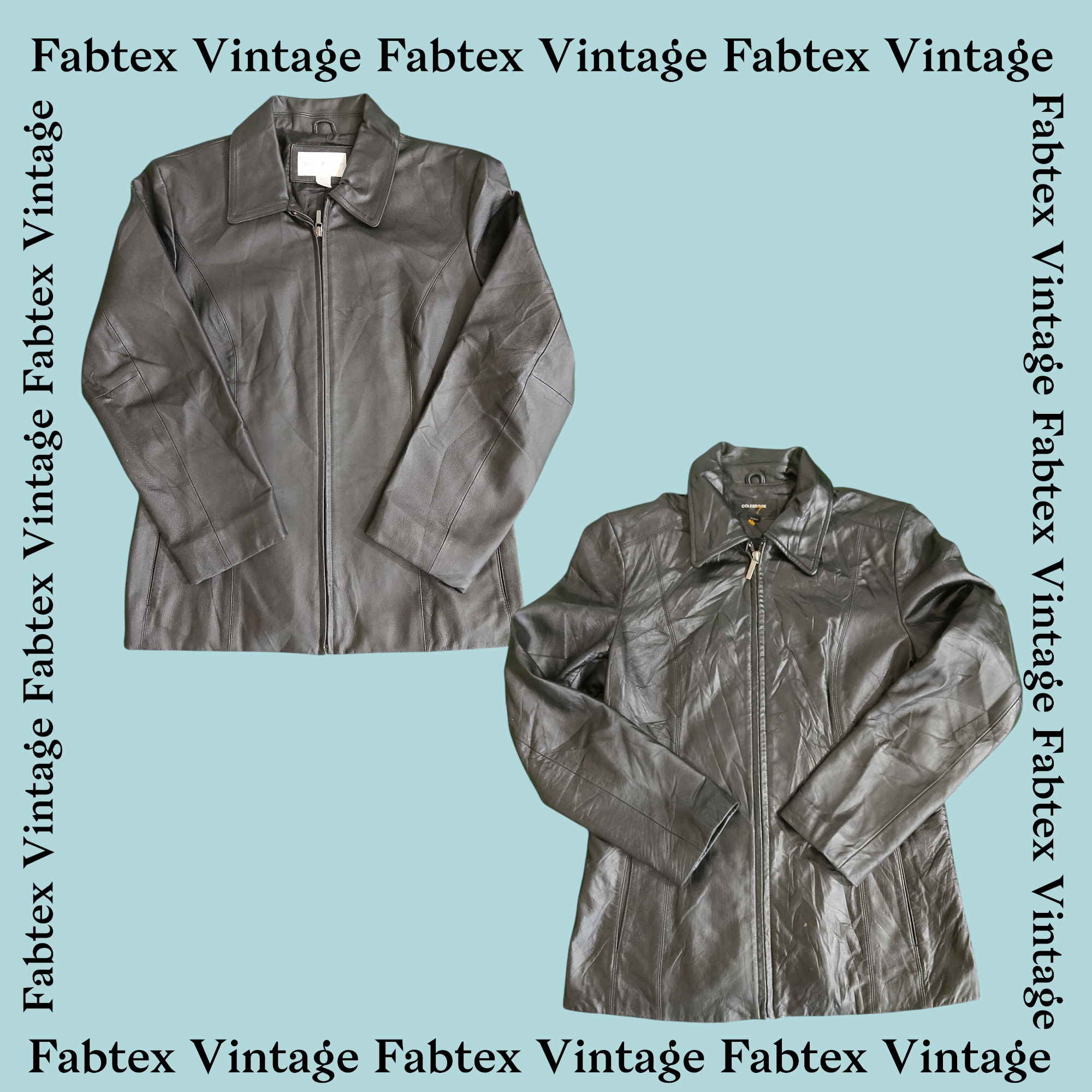 (FV-233) Veste en cuir vintage à zip - Manteaux