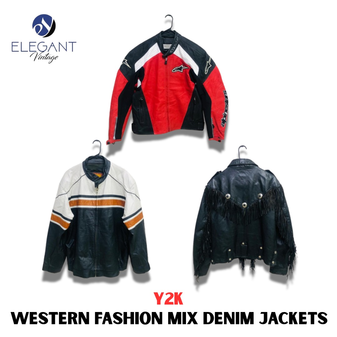 Western Fashion Mix Leather Jackets - EV1090