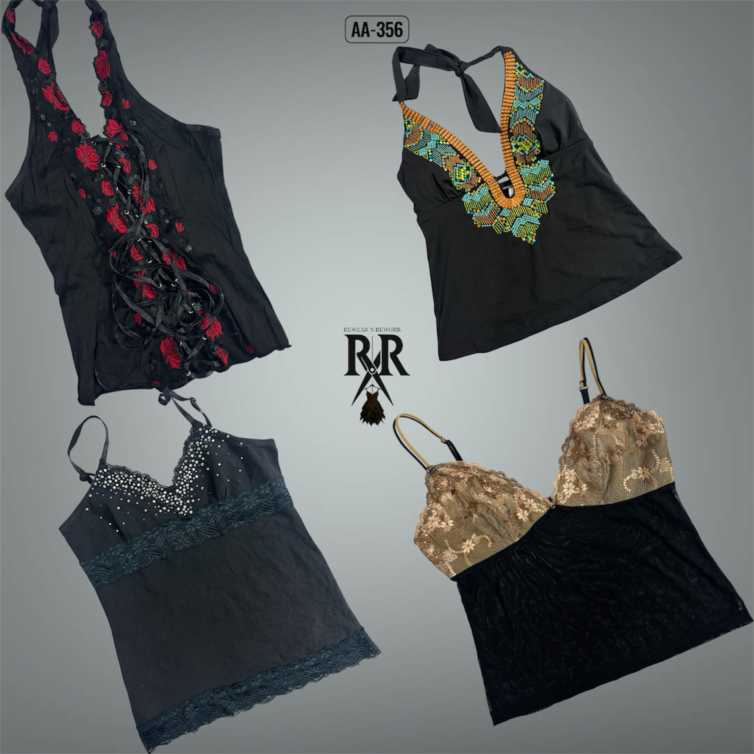 Y2K Black Beauty Cami Tops (AA-356)