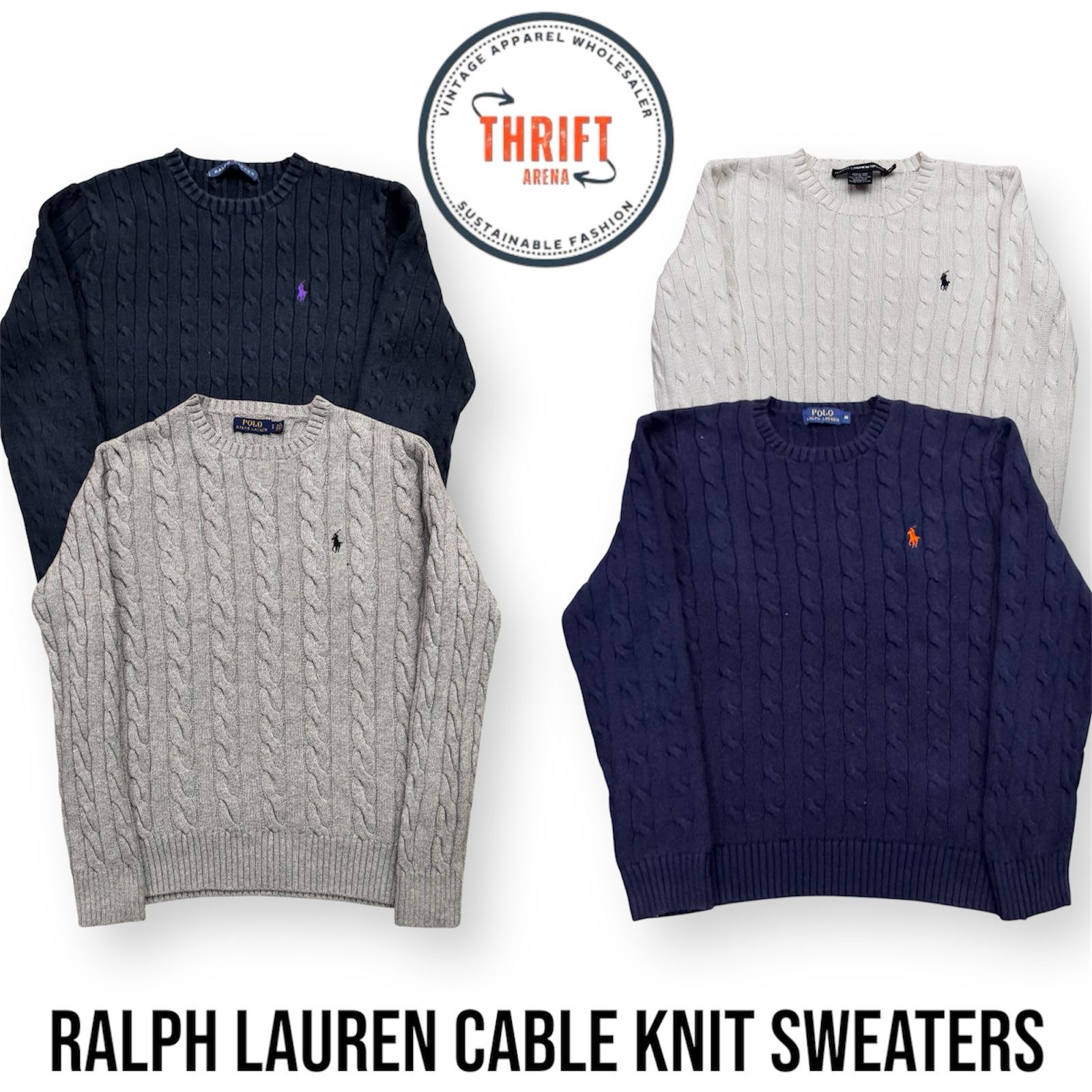 T1931 Ralph Lauren Cable Knit Sweaters Selection