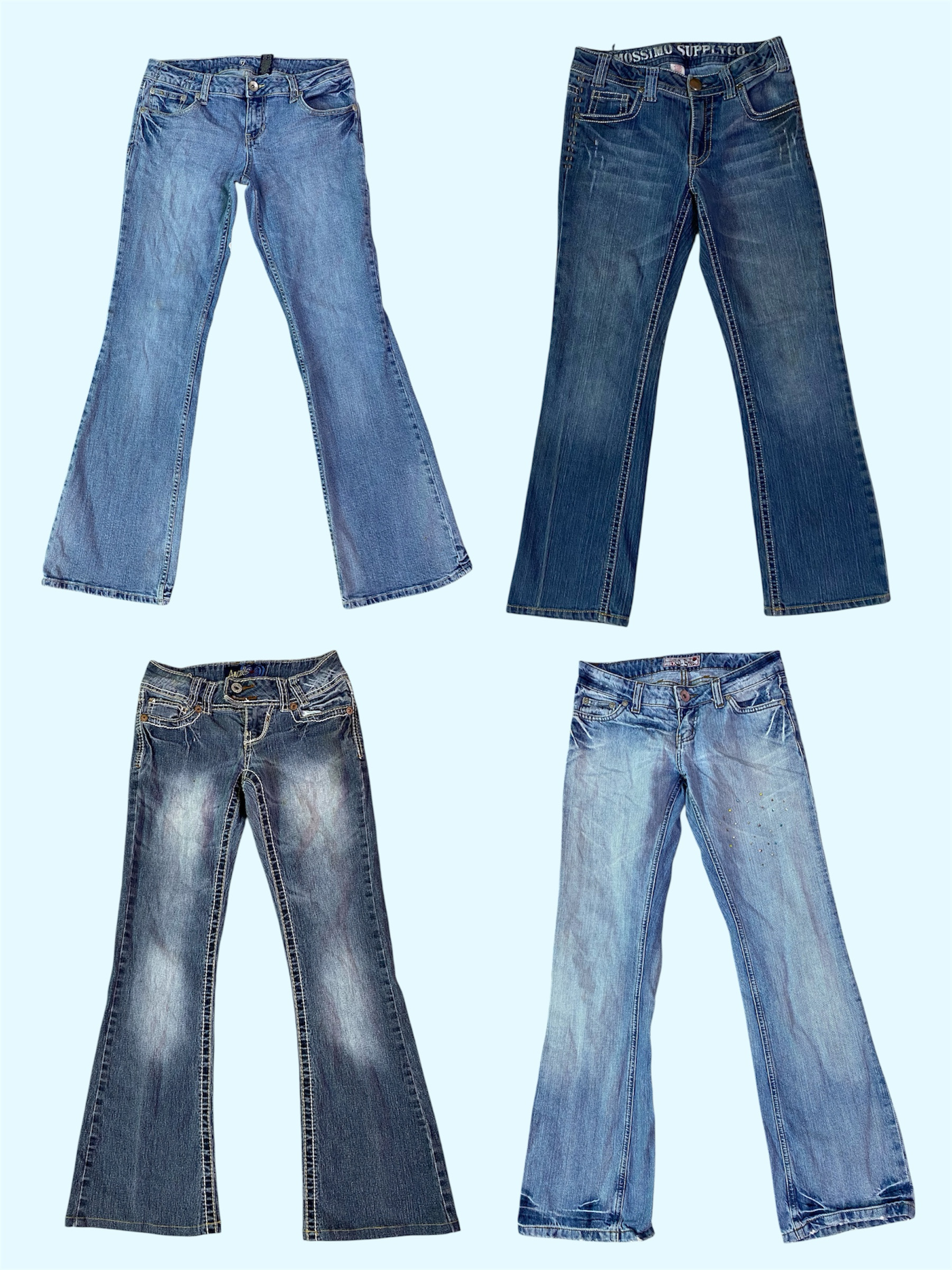 Y2K Denim Vibes: Low-Rise Flared Jeans(TS:1188)