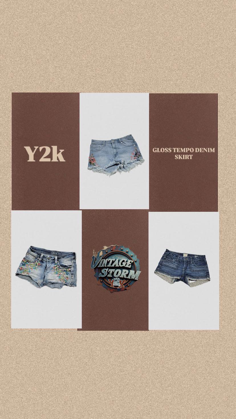 Y2k Gloss Tempo Denim Skirt