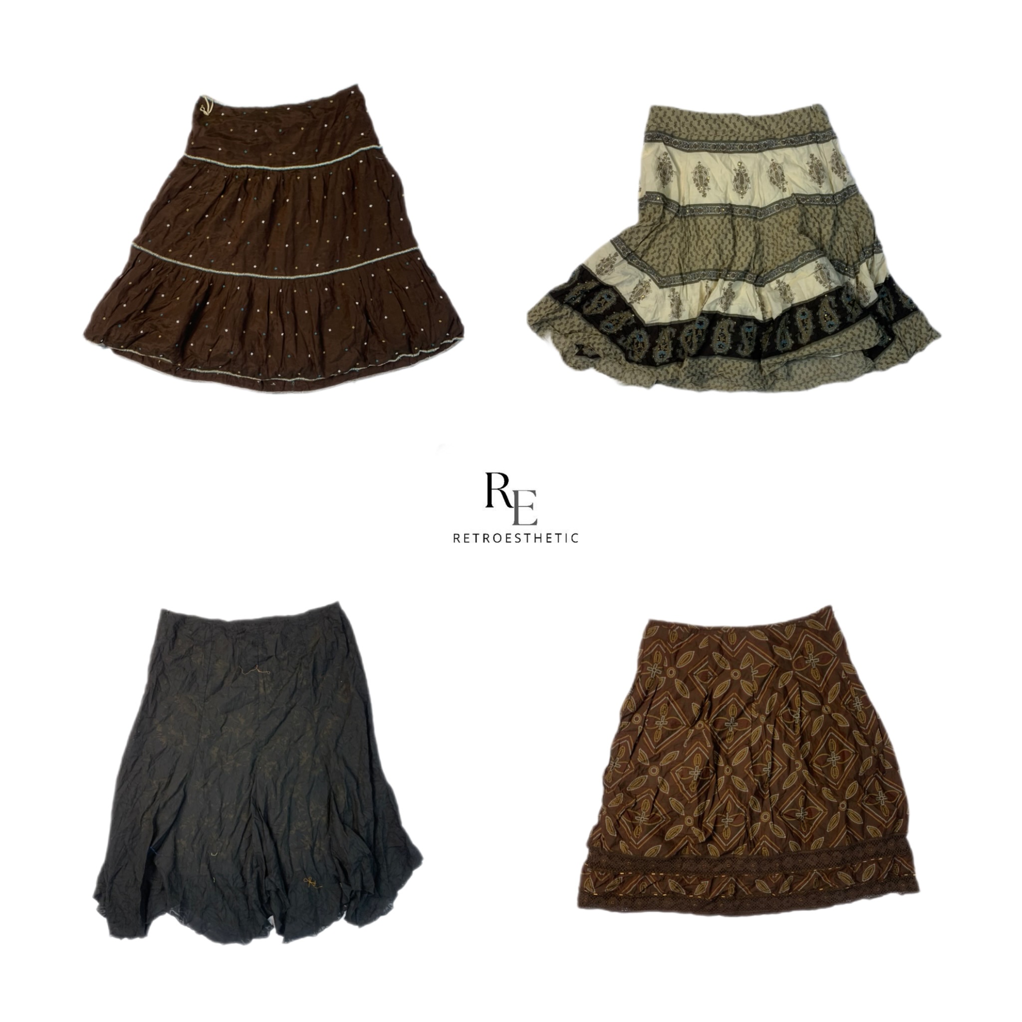 Faldas de mezcla de algodón Y2K Cottage Core (RE-2323)