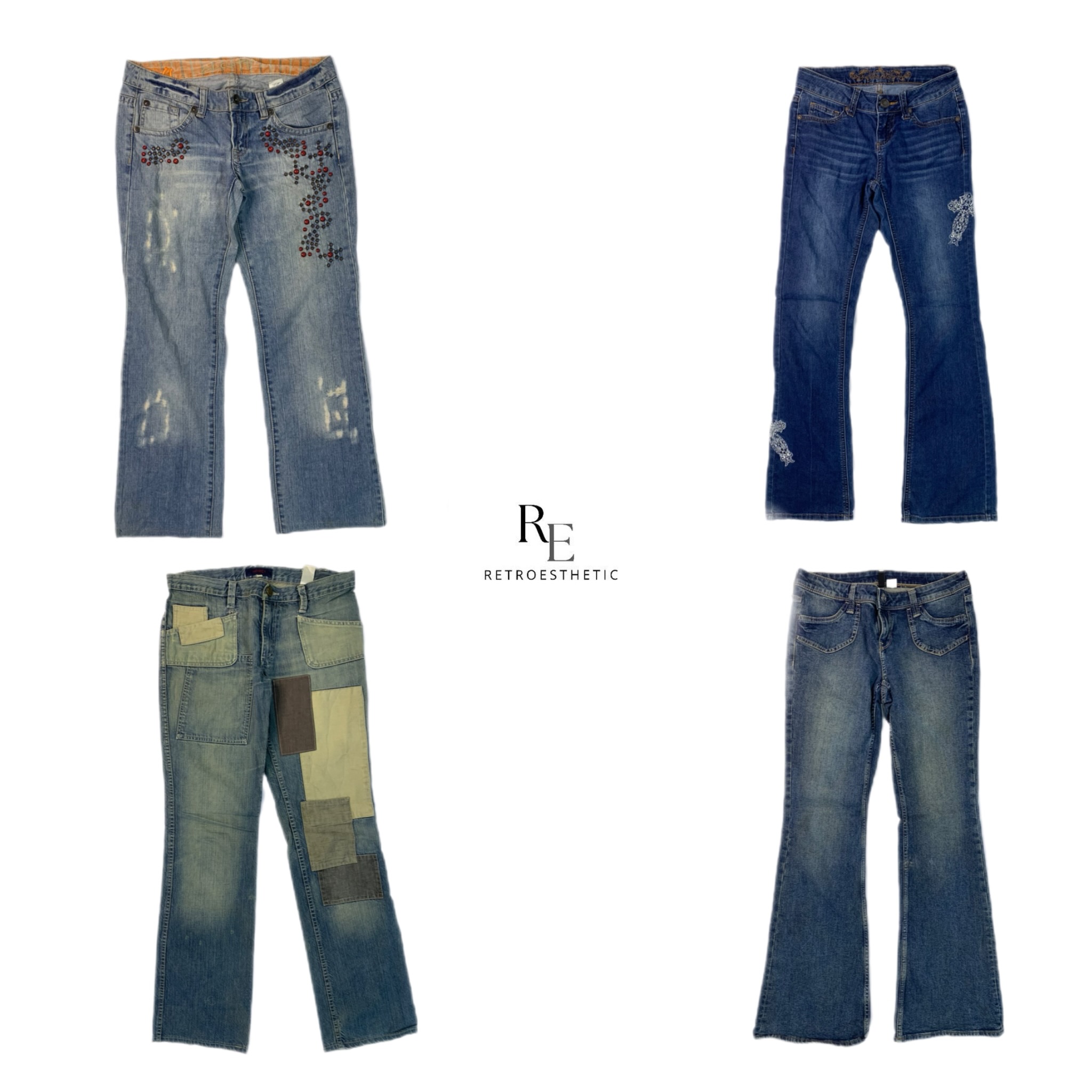 Y2K Britney Era Einzigartige Denim Jeans (RE-2325)