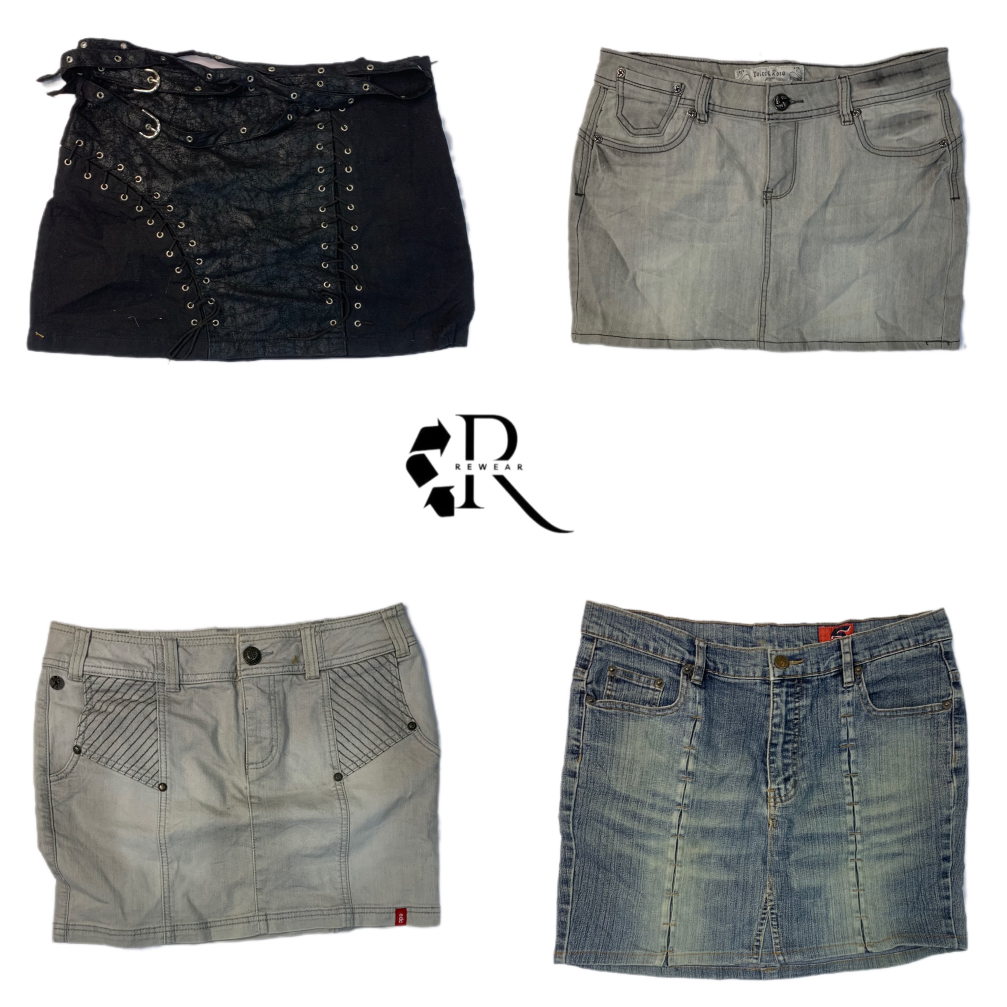 Y2K IT Girl Denim Mini Skirts (RE-2327)