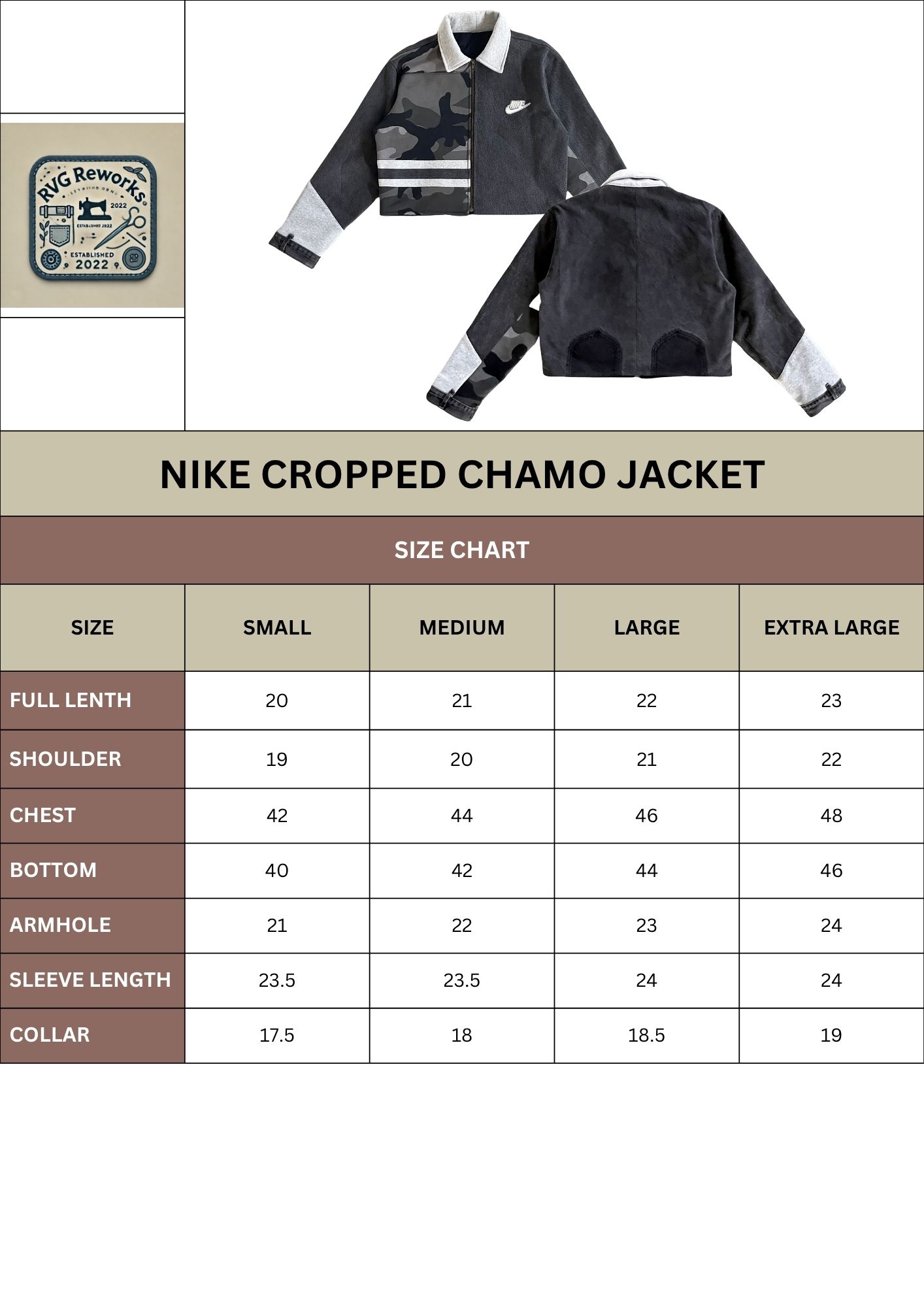 Upcycled Cropped Nike Camo Jacket