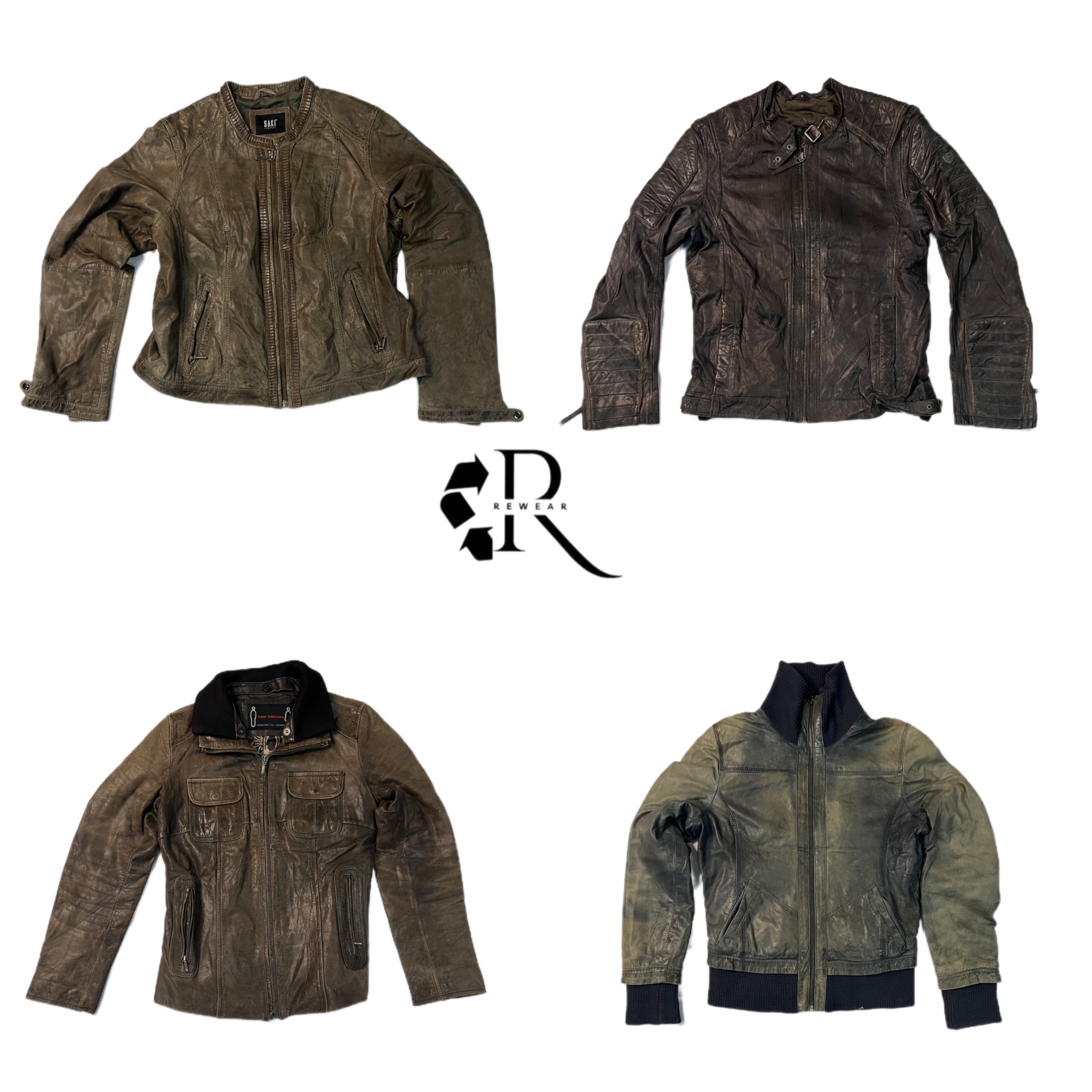 Jaqueta de Couro com Vibe dos Anos 90 Y2K (Rw-1097)