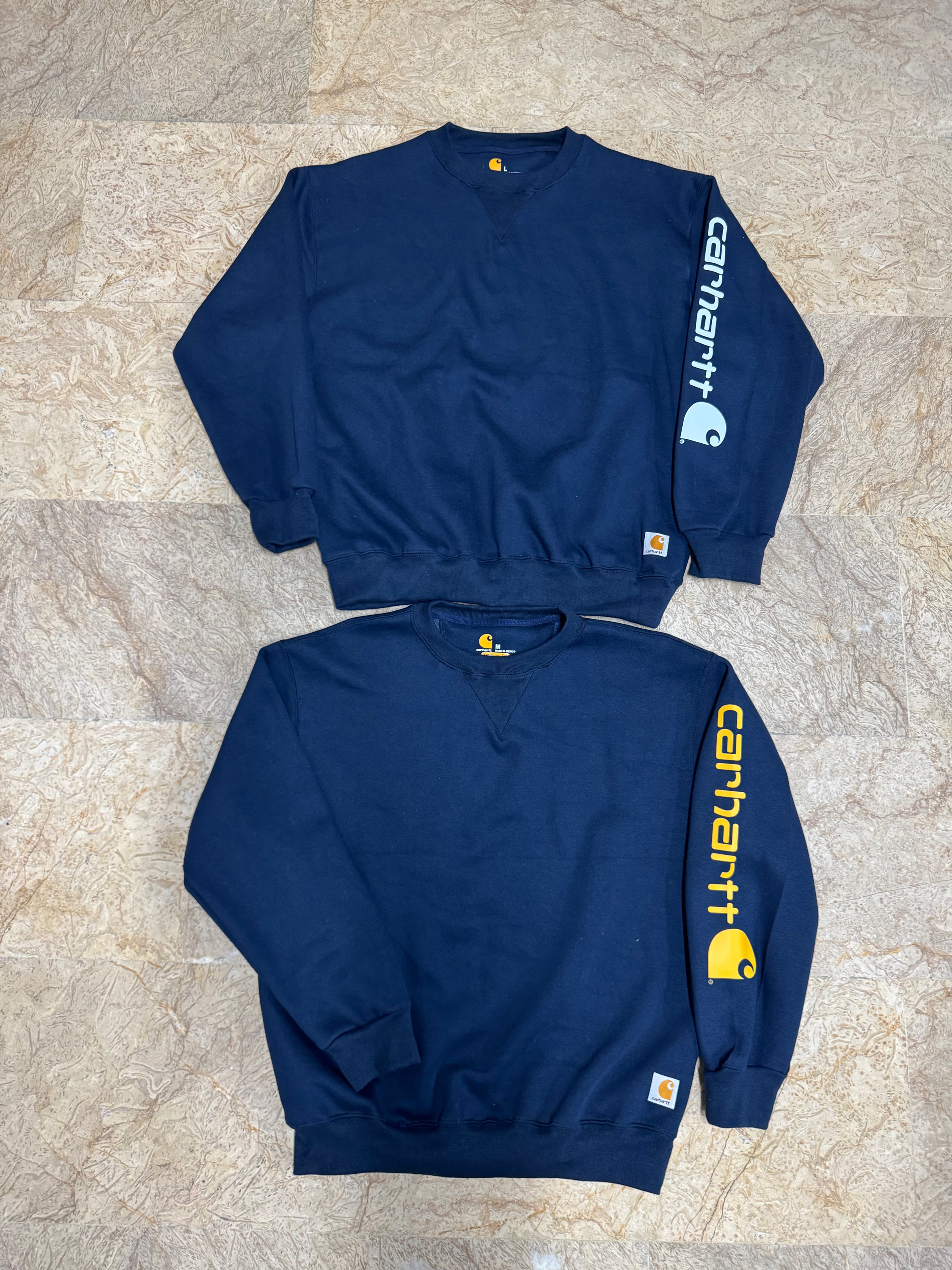 Rework Stil blaue Carhartt Crewneck Sweatshirts