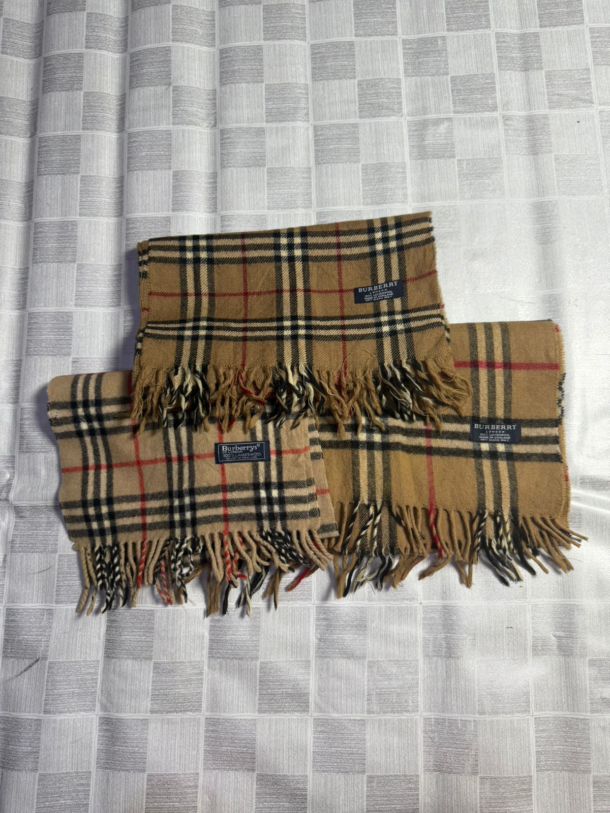 beige burberry scarves