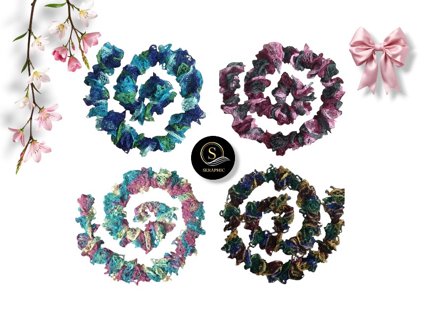 Scarf di raso a balze all'uncinetto Y2K