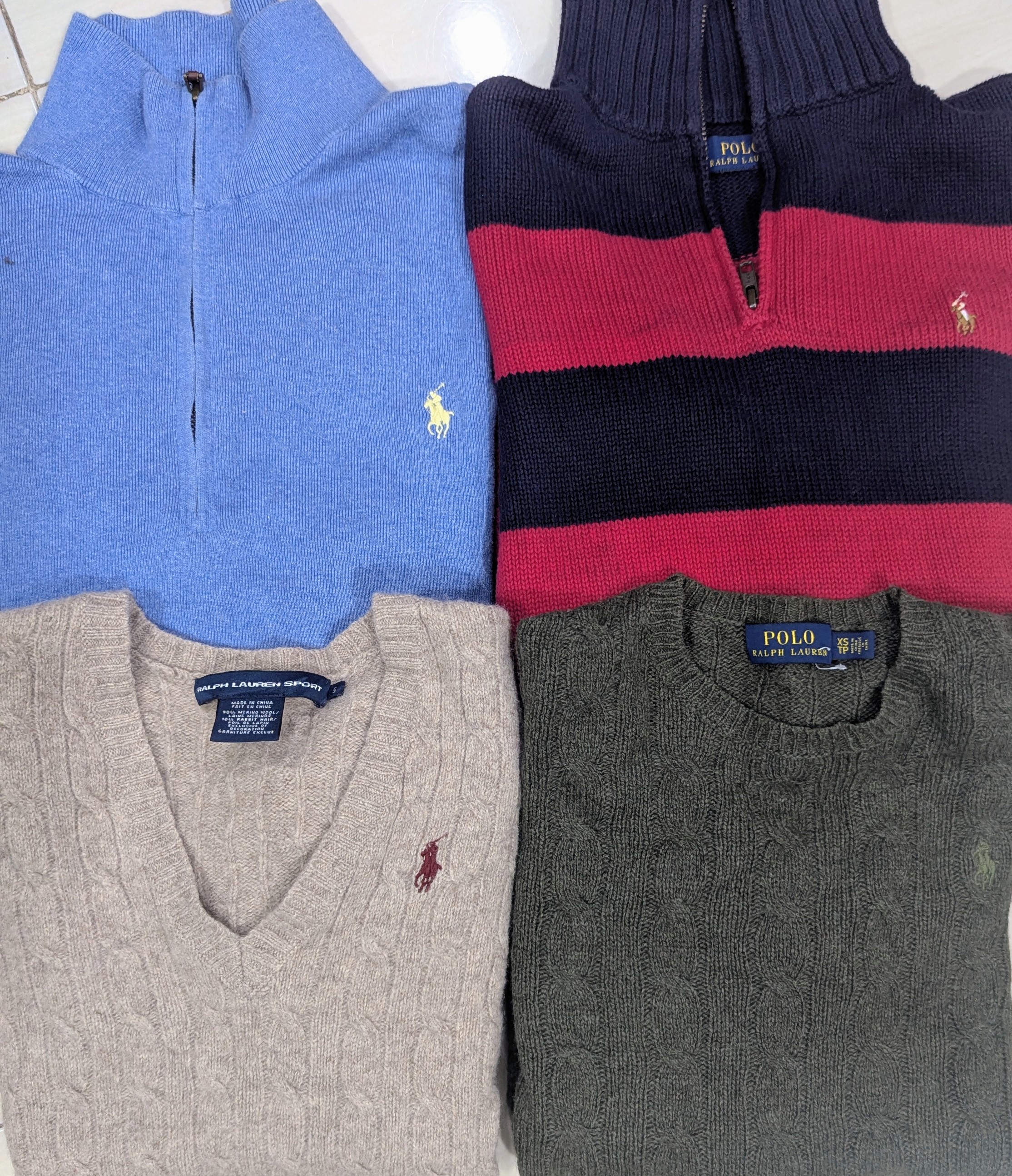 Ralph Lauren en tricot à câble et demi-zips