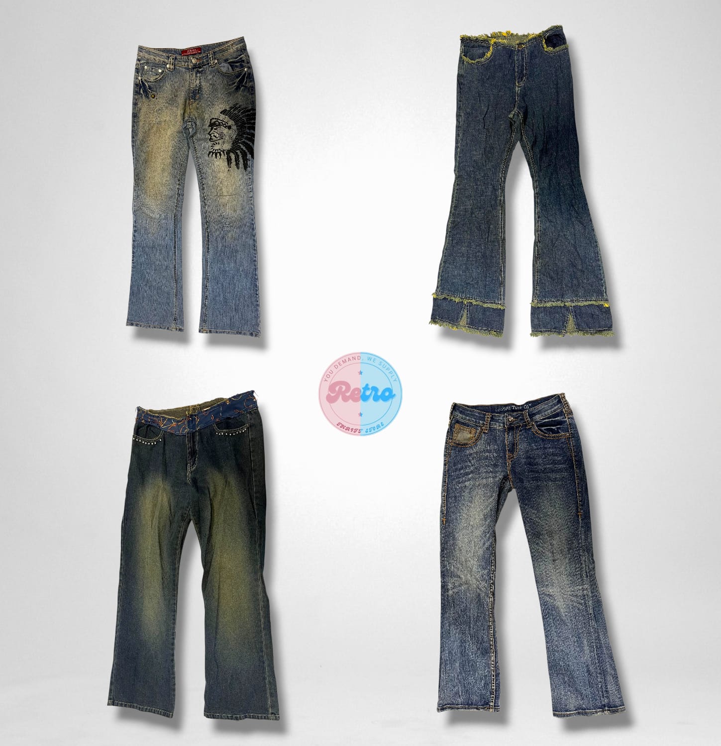 ヴィンテージY2Kフレアジーンズ (E)