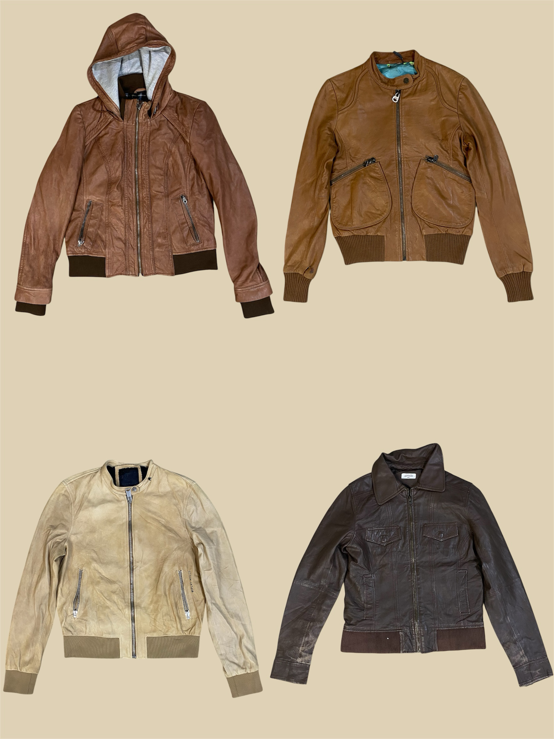 Veste en cuir Y2K (TS1256)