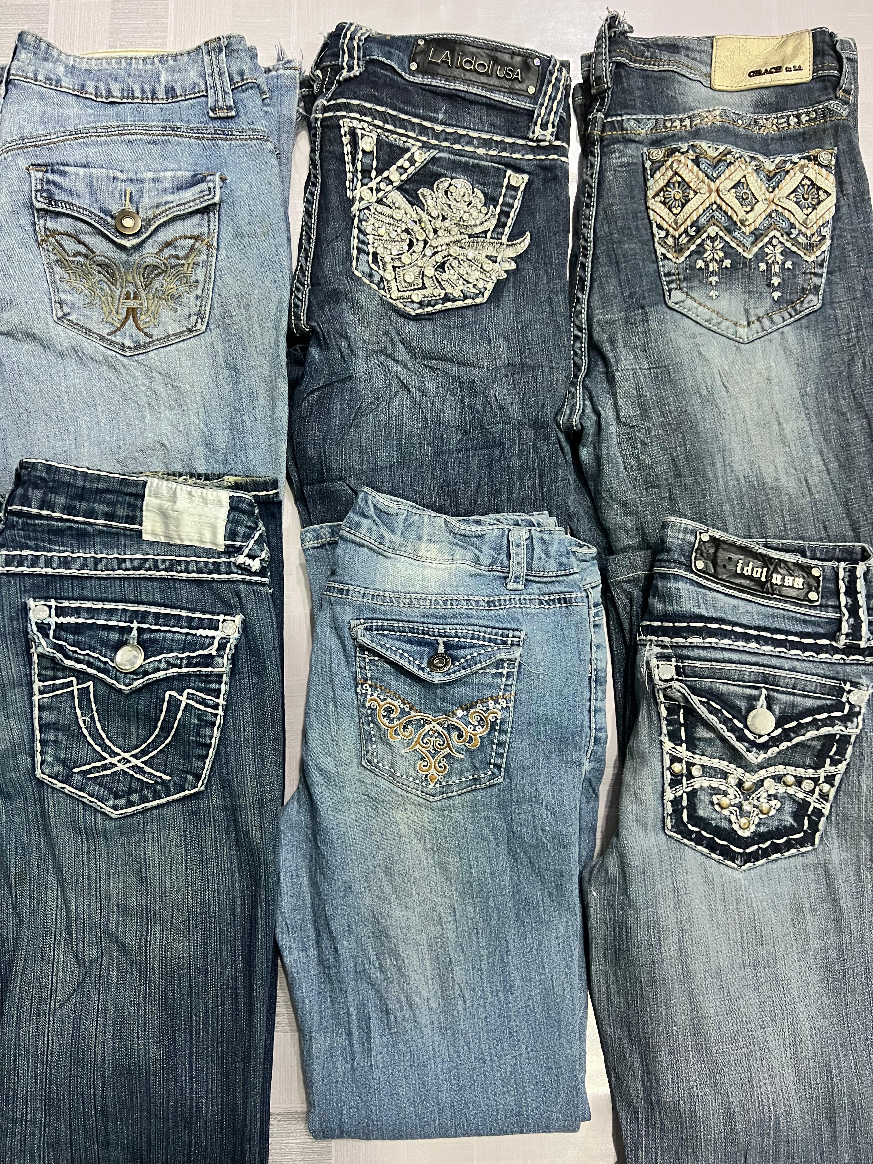 Jeans évasés brodés R171 Ladies Y2k