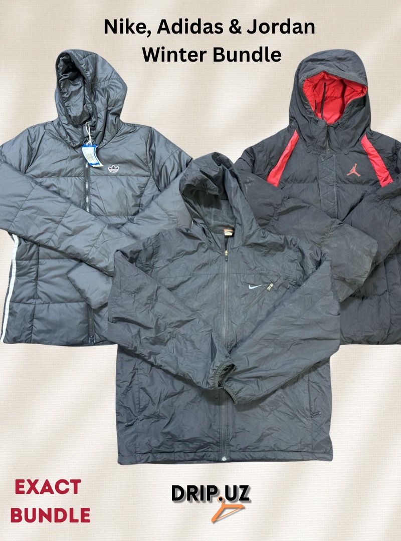 Puffer jackets & Windbreakers Nike, Adidas & Jordan -Sports winter bundle