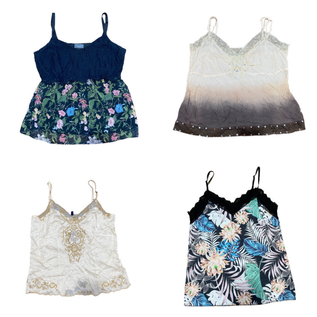 Y2k Lace Trim Camisoles 15Pcs