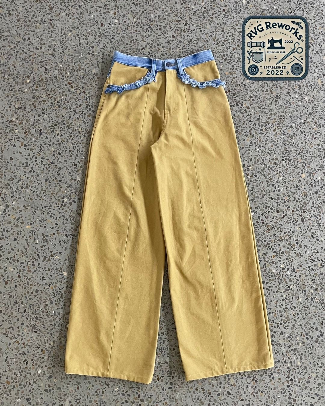 Upcycletes Denim Kontrast Chino-Hosen