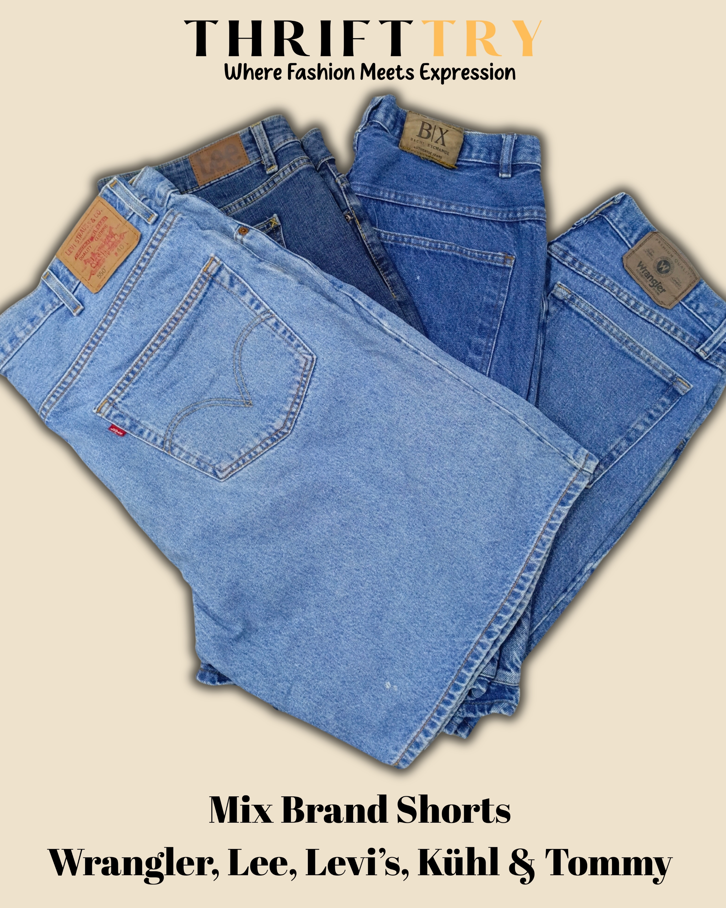 Shorts en denim multimarques