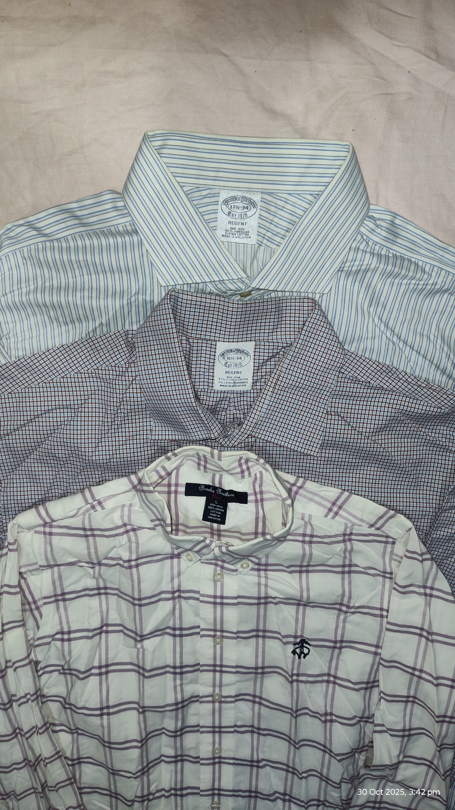 #01 Camisas de algodão Brooks Brothers