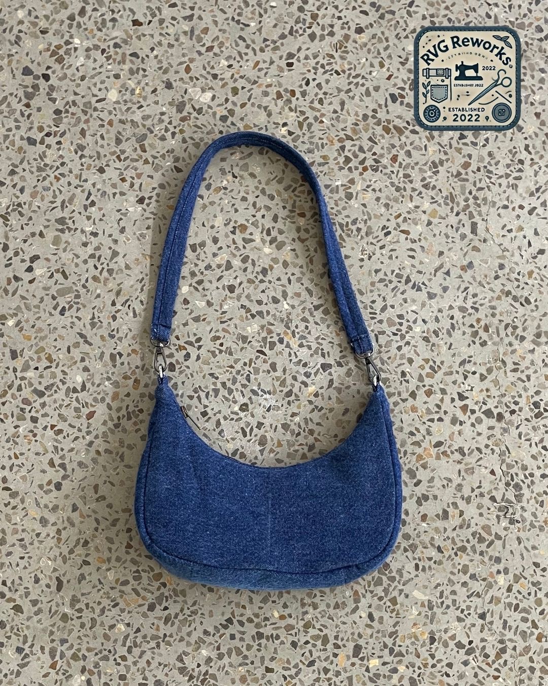 Upcycled Classic Denim Shoulder Bag