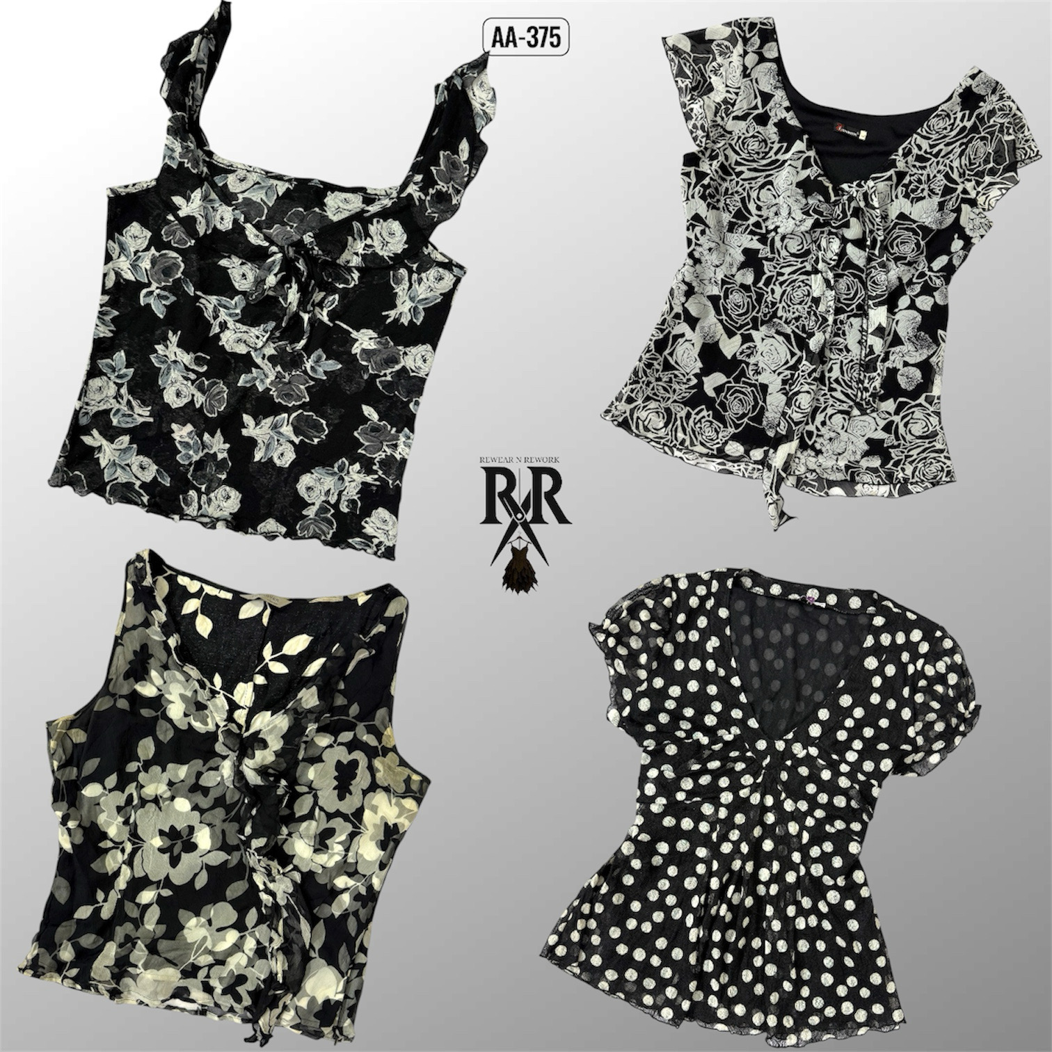 Tops sans manches Y2K Black Fantasy (AA-375)