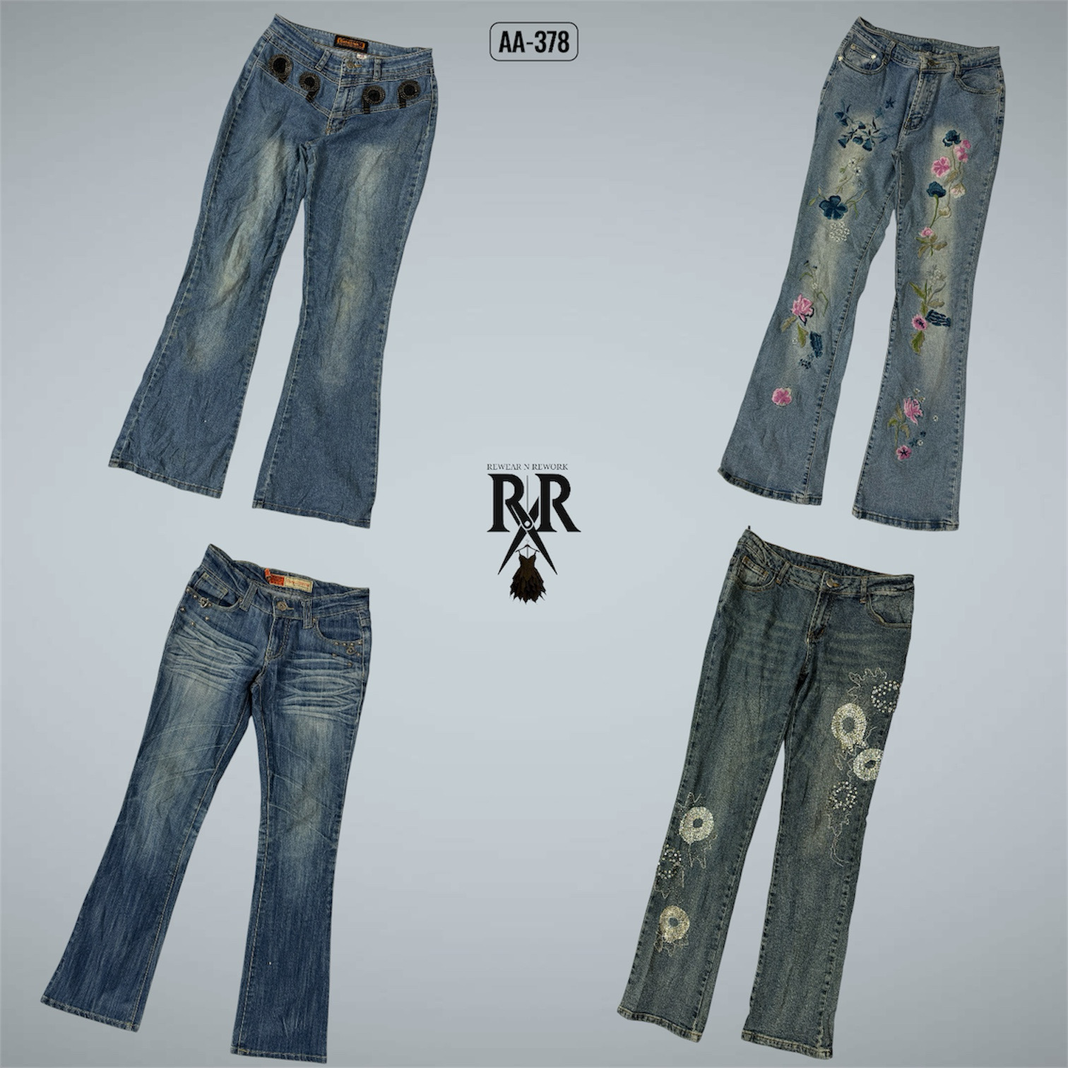 Y2K IT Girl Unique Denim Jeans (AA-378)