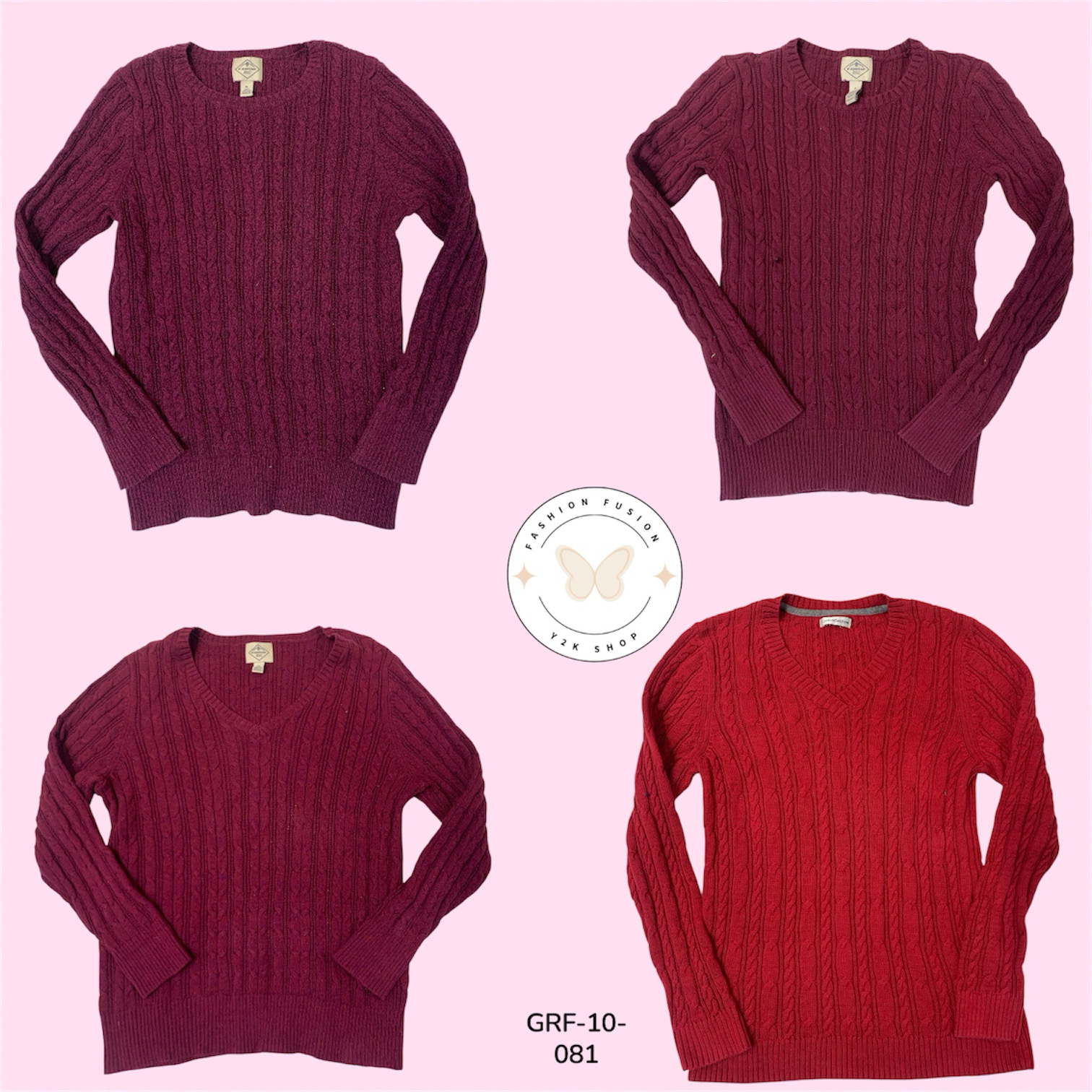 Chunky Cable Knit Sweater – Classic Aesthetic (GRF-10-081)