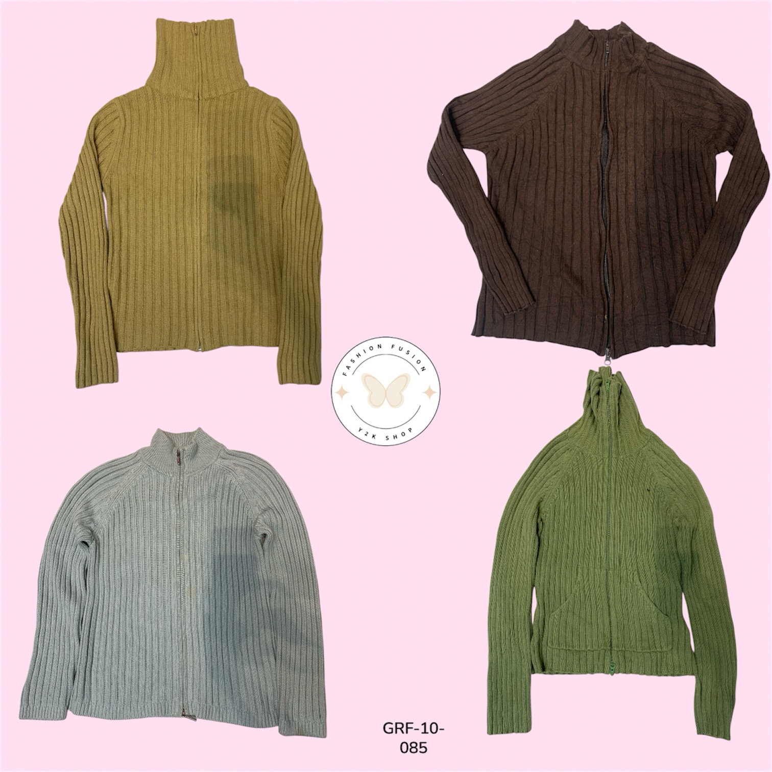 double zipper Sweater – Classic Preppy Winter Aesthetic (GRF-10-085)