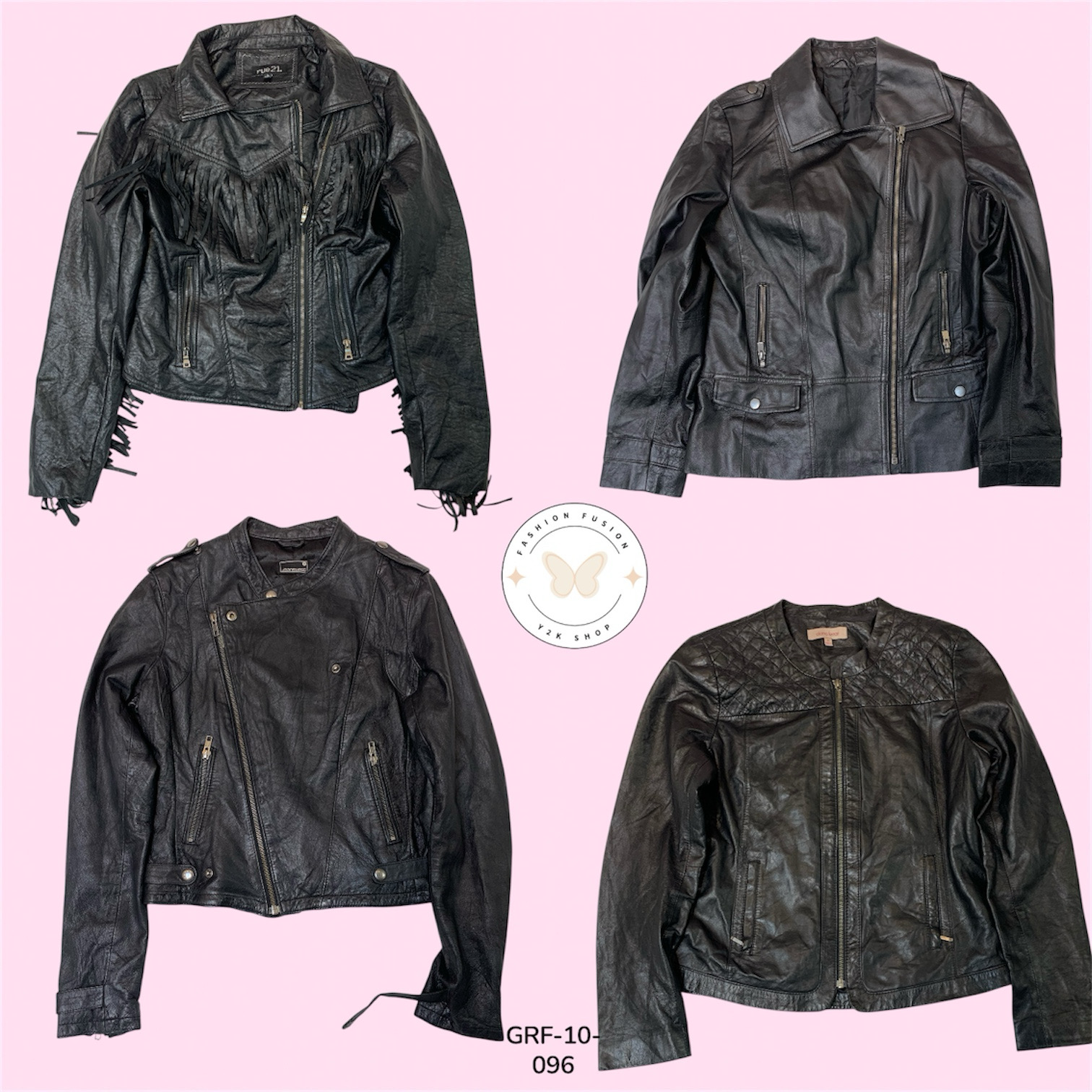 Classic Leather Moto Jacket – Rare Fashion Piece (GRF-10-096)