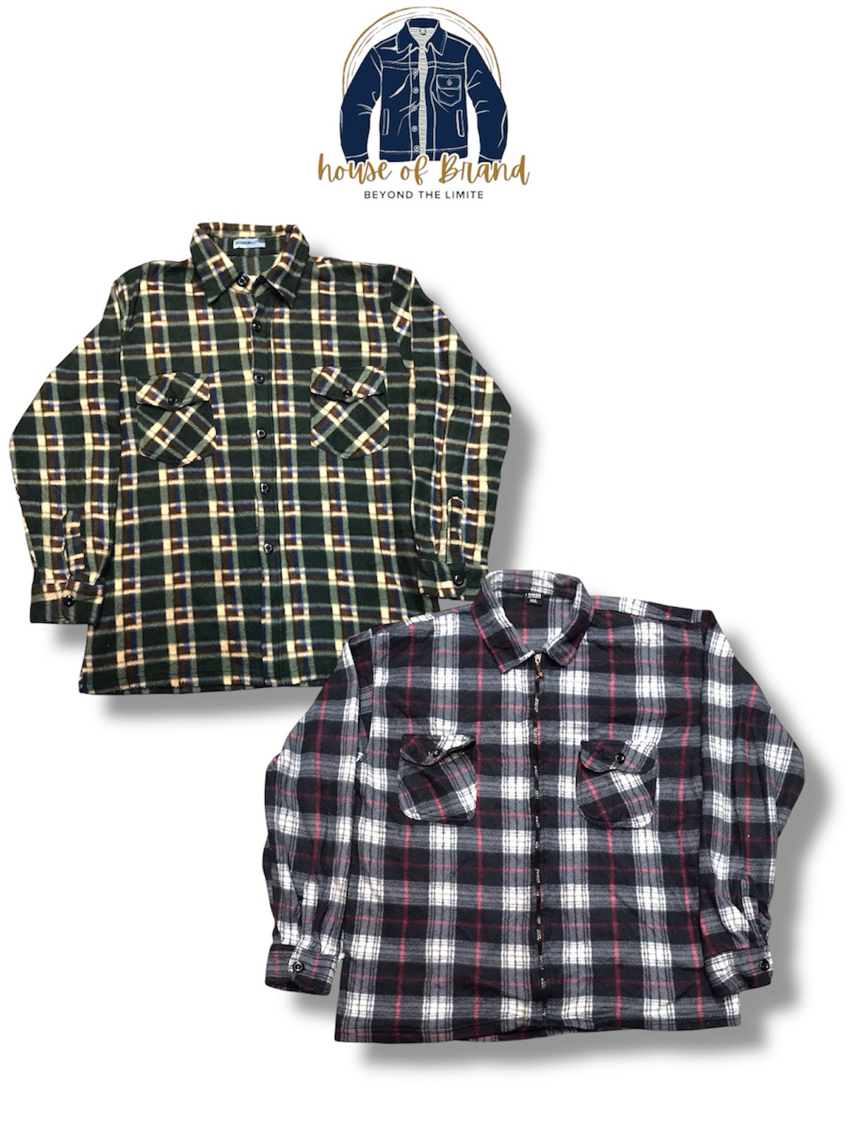 Camisas de flanela de estoque de liquidação