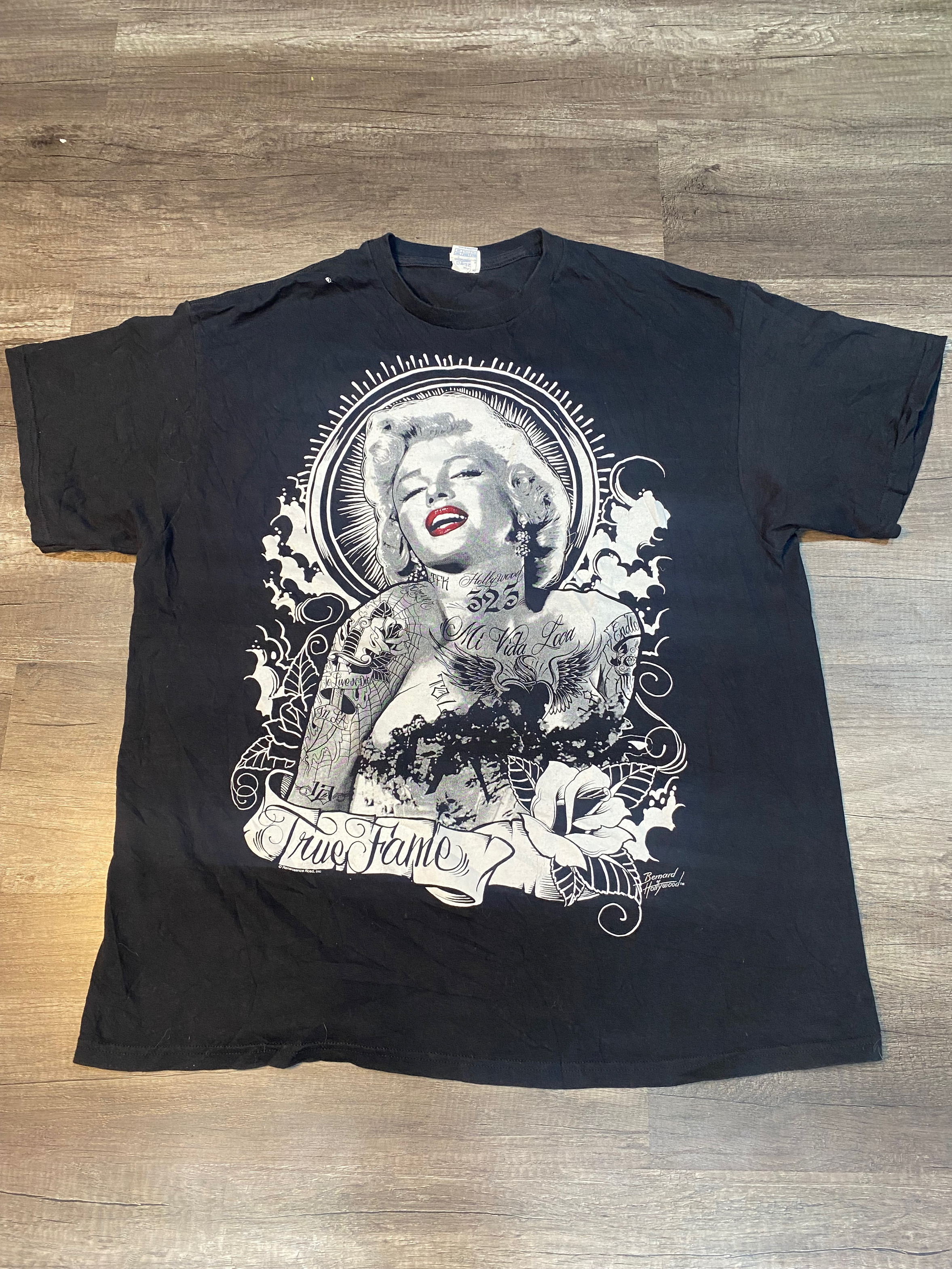 619 | Vintage Style Black Printed T-Shirt