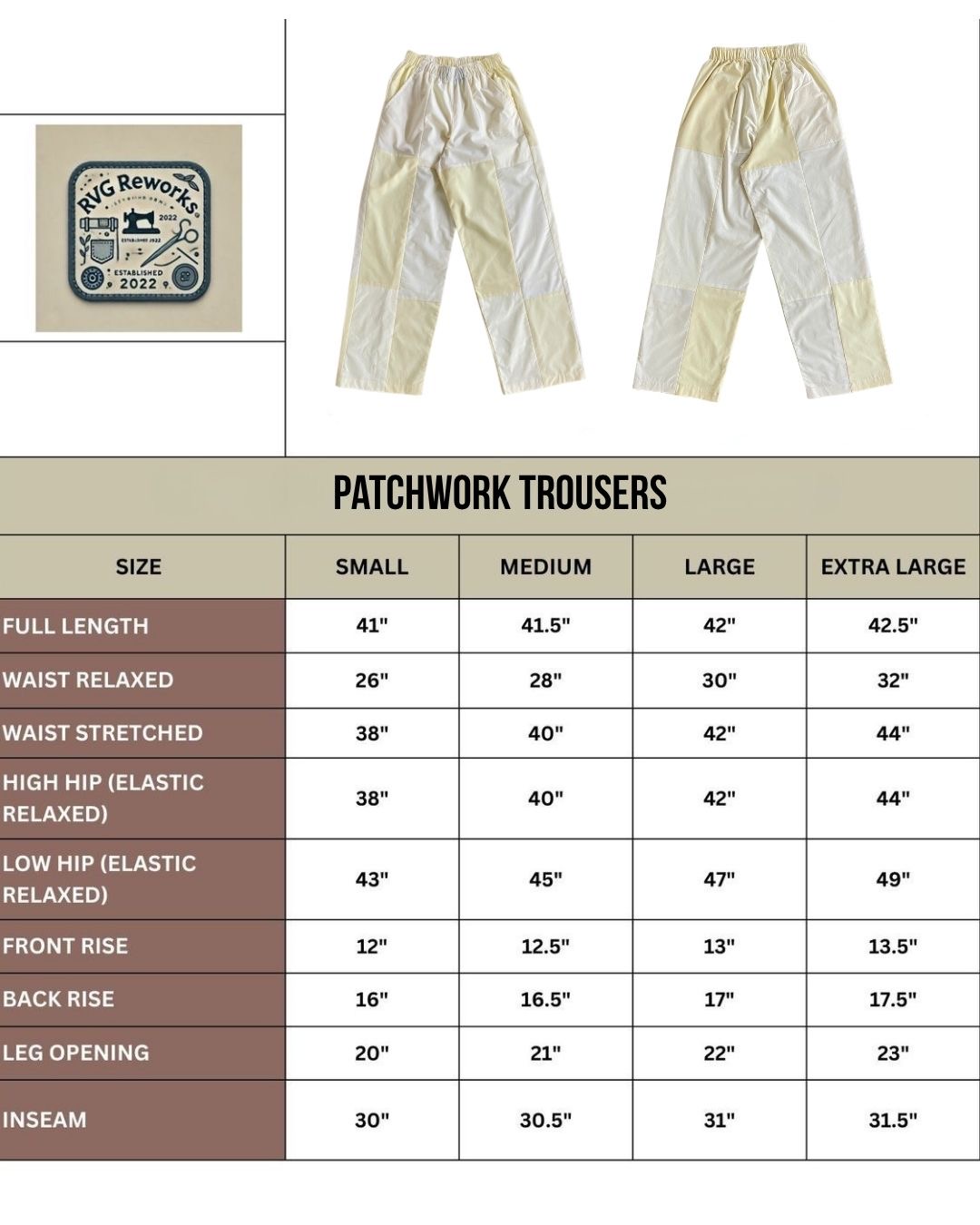 Upcycled Cotton Patchwork Trousers