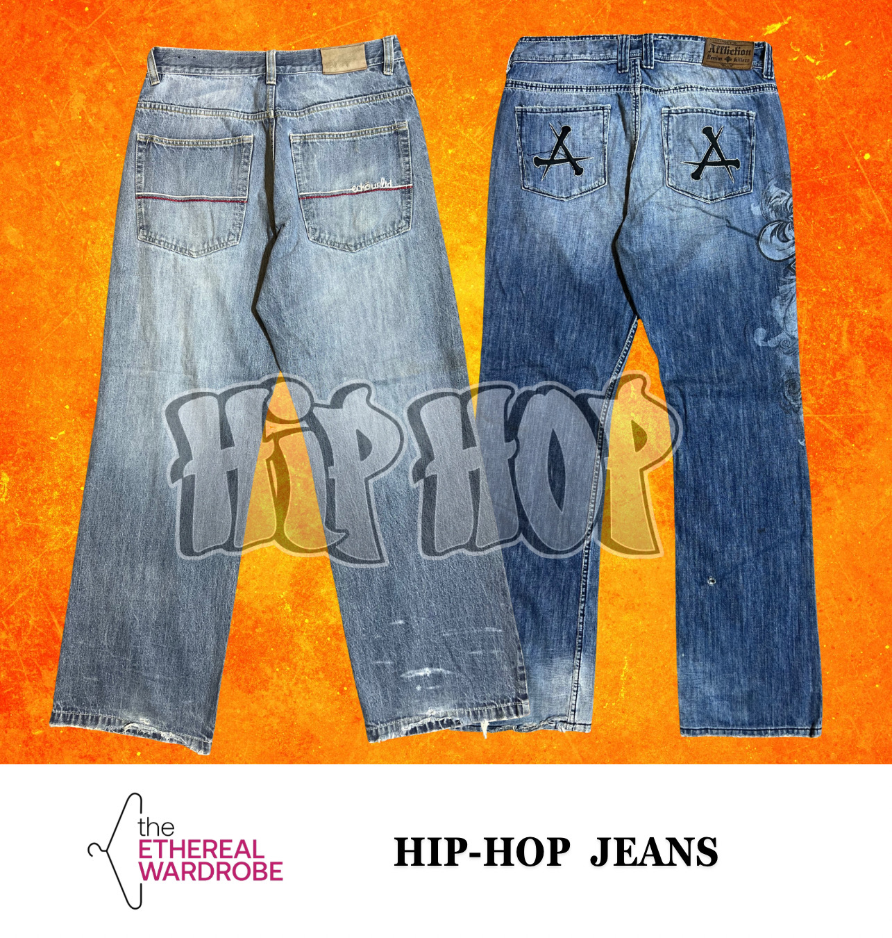 Jeans HipHop de marque incluant Ecko Unltd, Southpole et d'autres marques